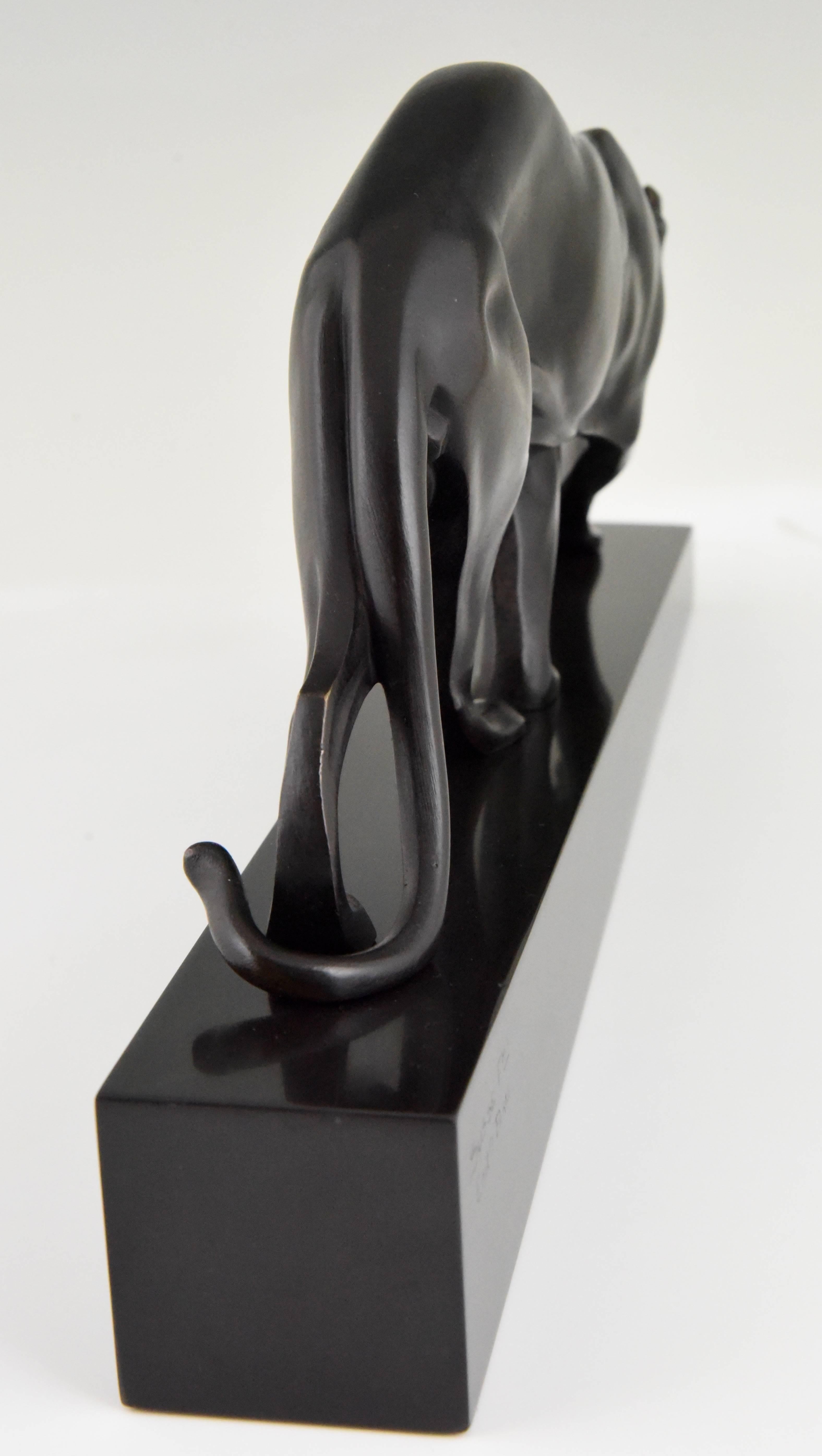 Art Deco Bronze Sculpture of a Walking Panther by Maurice Prost France In Good Condition In Antwerp, BE
