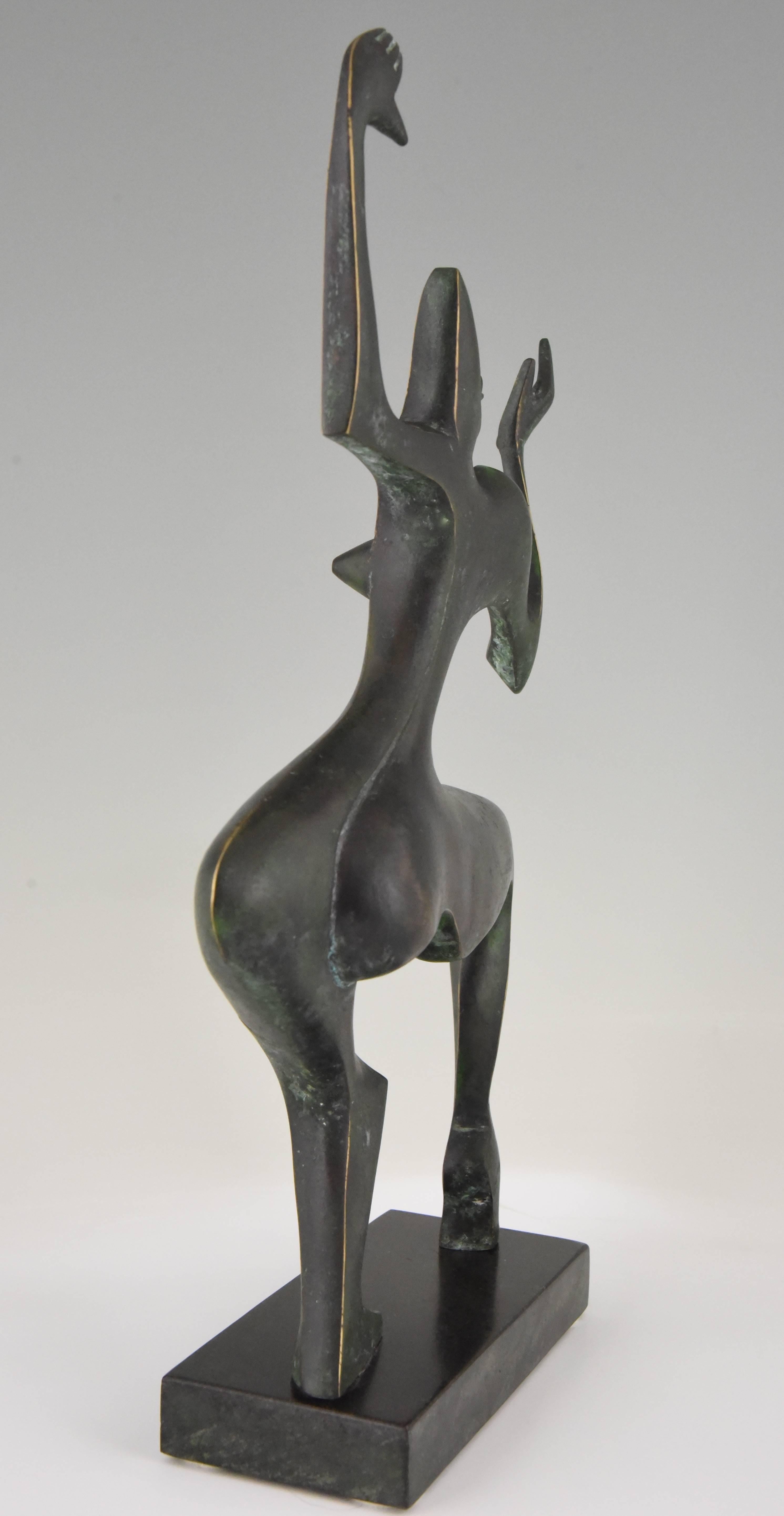 Modern Bronze Sculpture of a Dancer Stefan Vladov 1970 In Good Condition In Antwerp, BE