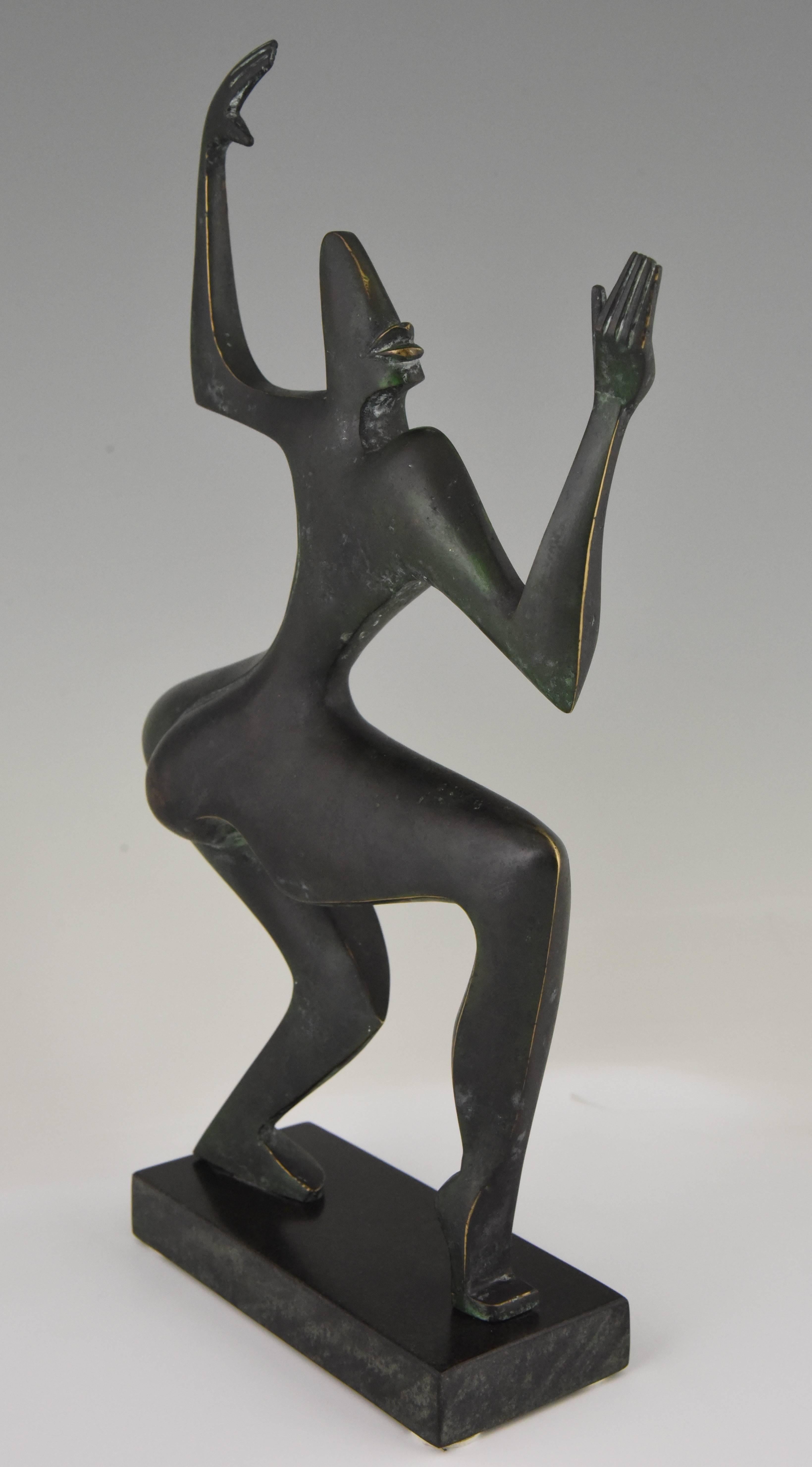 Bulgarian Modern Bronze Sculpture of a Dancer Stefan Vladov 1970