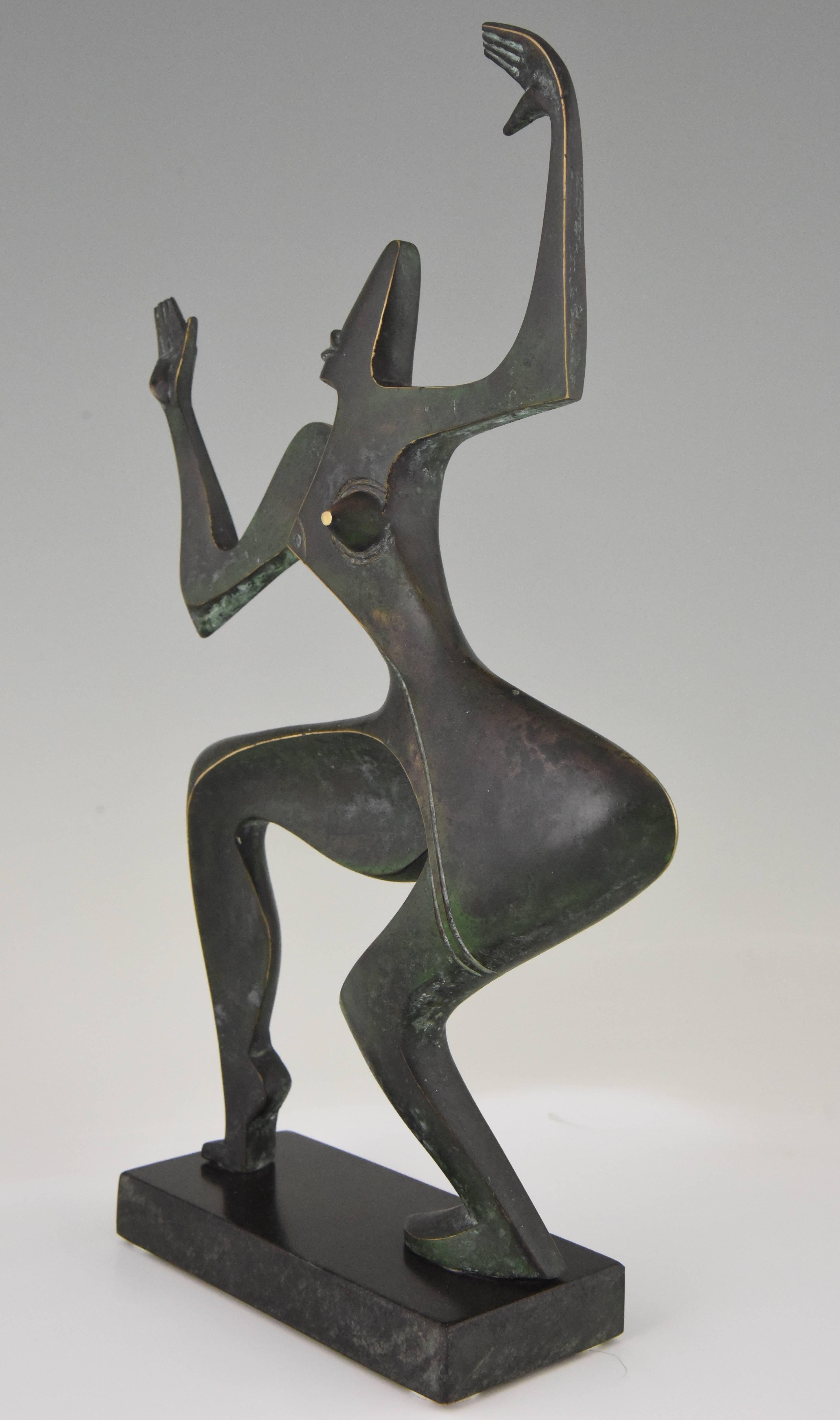 Late 20th Century Modern Bronze Sculpture of a Dancer Stefan Vladov 1970