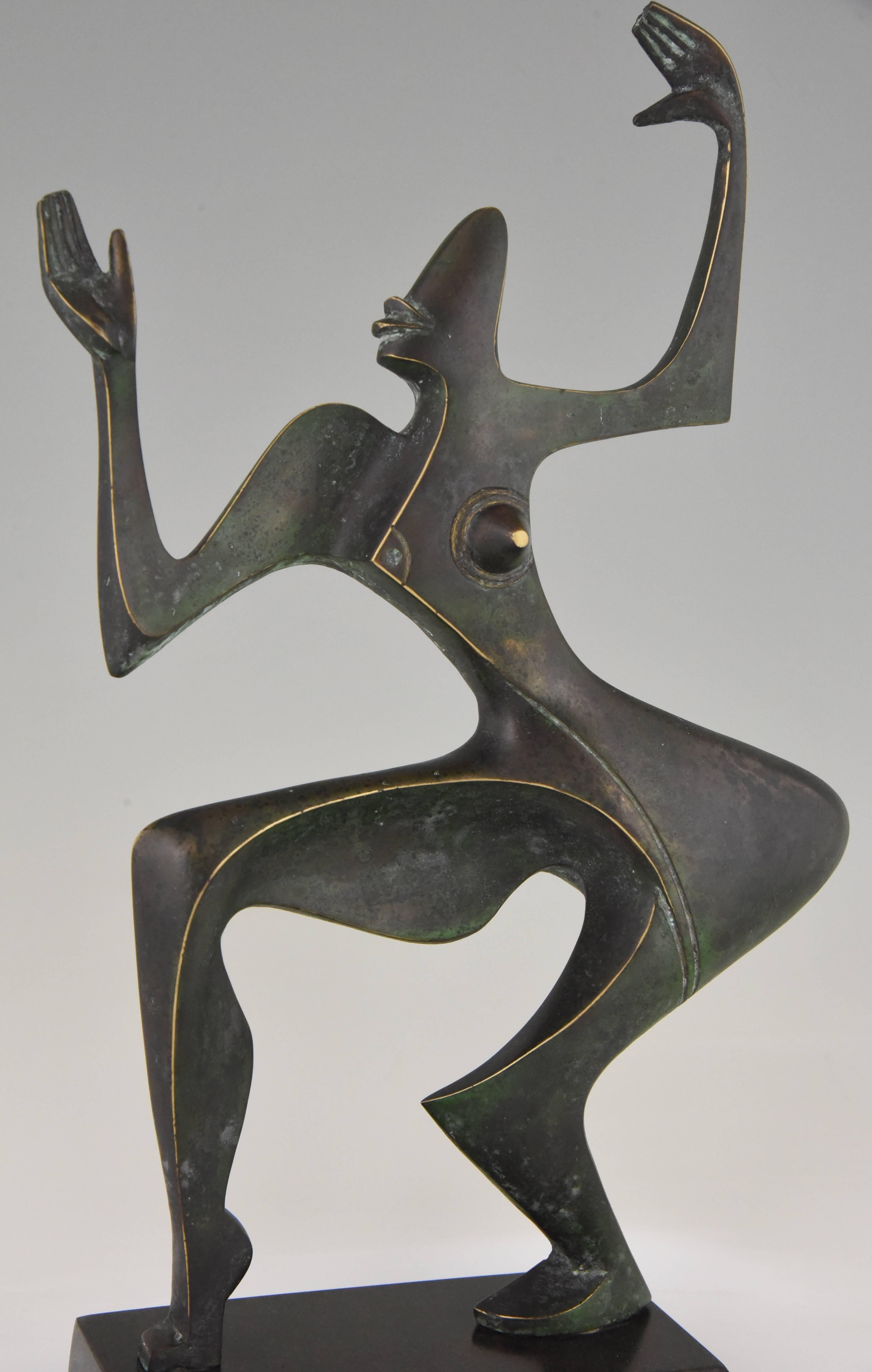 Modern Bronze Sculpture of a Dancer Stefan Vladov 1970 1
