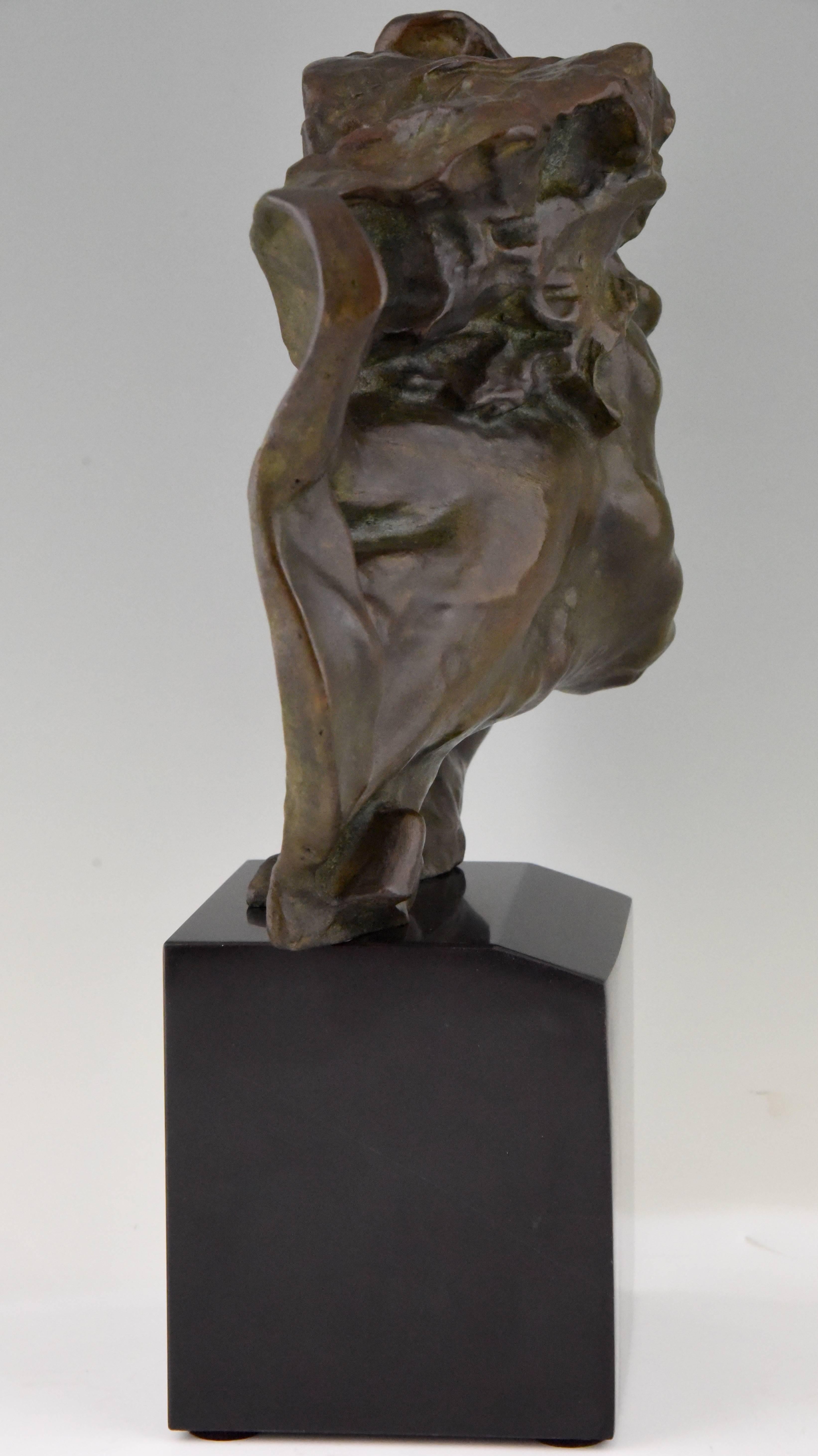 20th Century Art Deco Bronze Sculpture of a Man the Rhone by André César Vermare France 1920