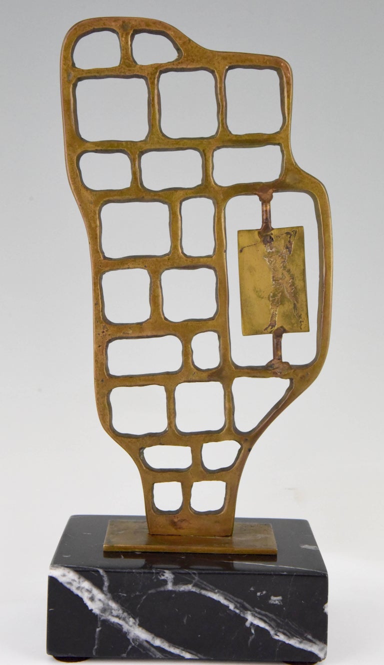 Midcentury Abstract Bronze Sculpture with Golfer by David ...