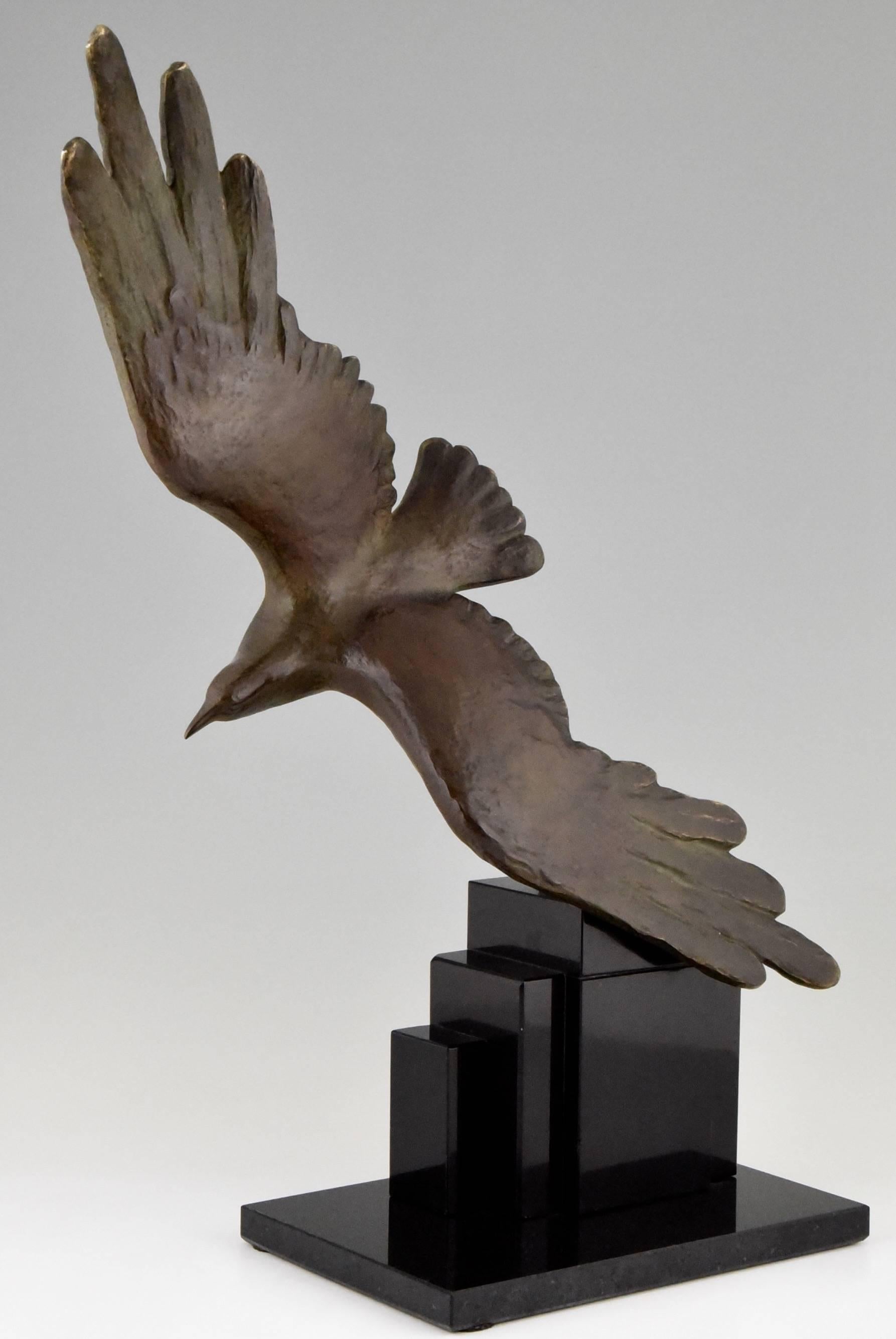 art deco bronze bird