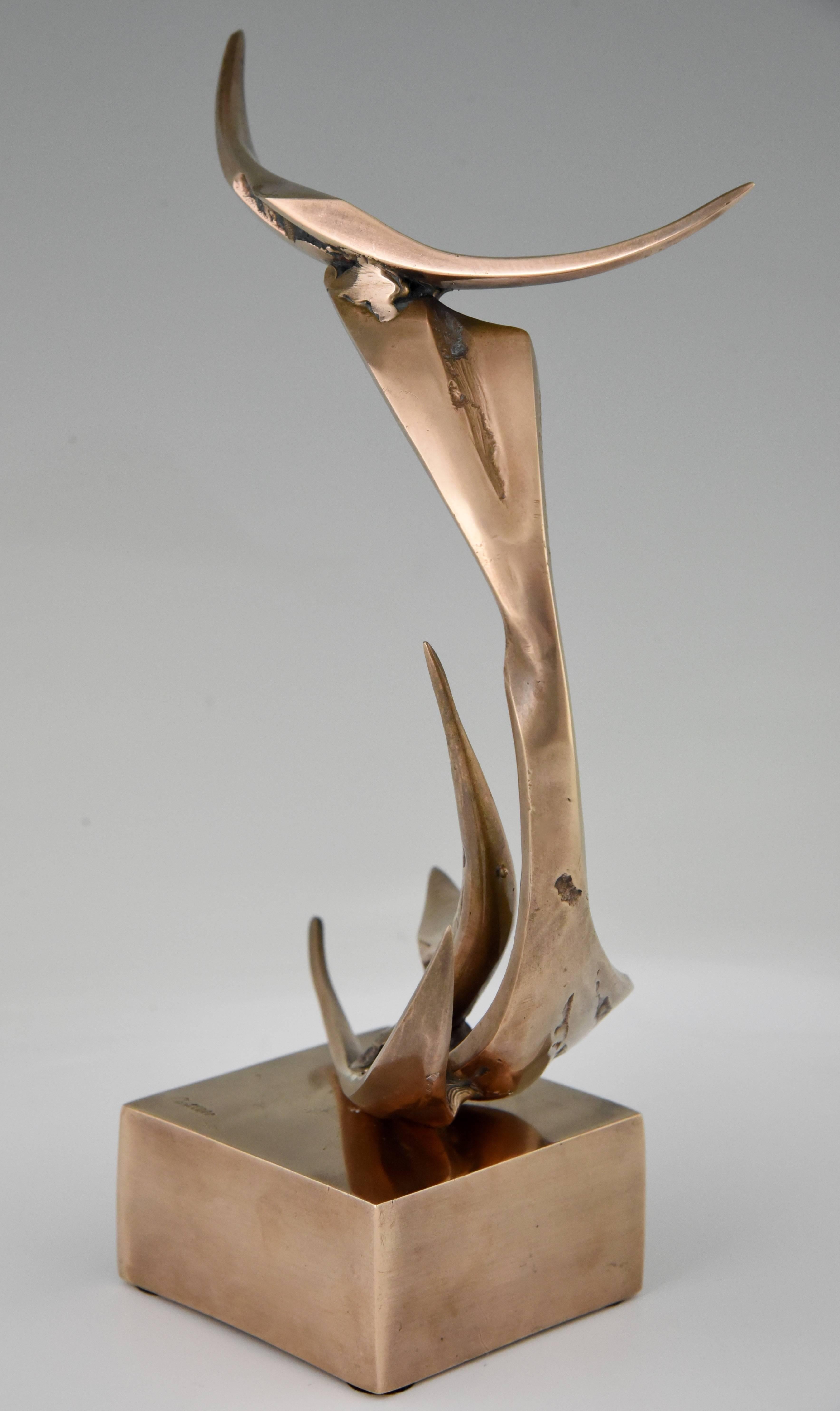 Abstract Bronze Sculpture by Jorge Castillo Signed and Numbered, Spain, 1970 2