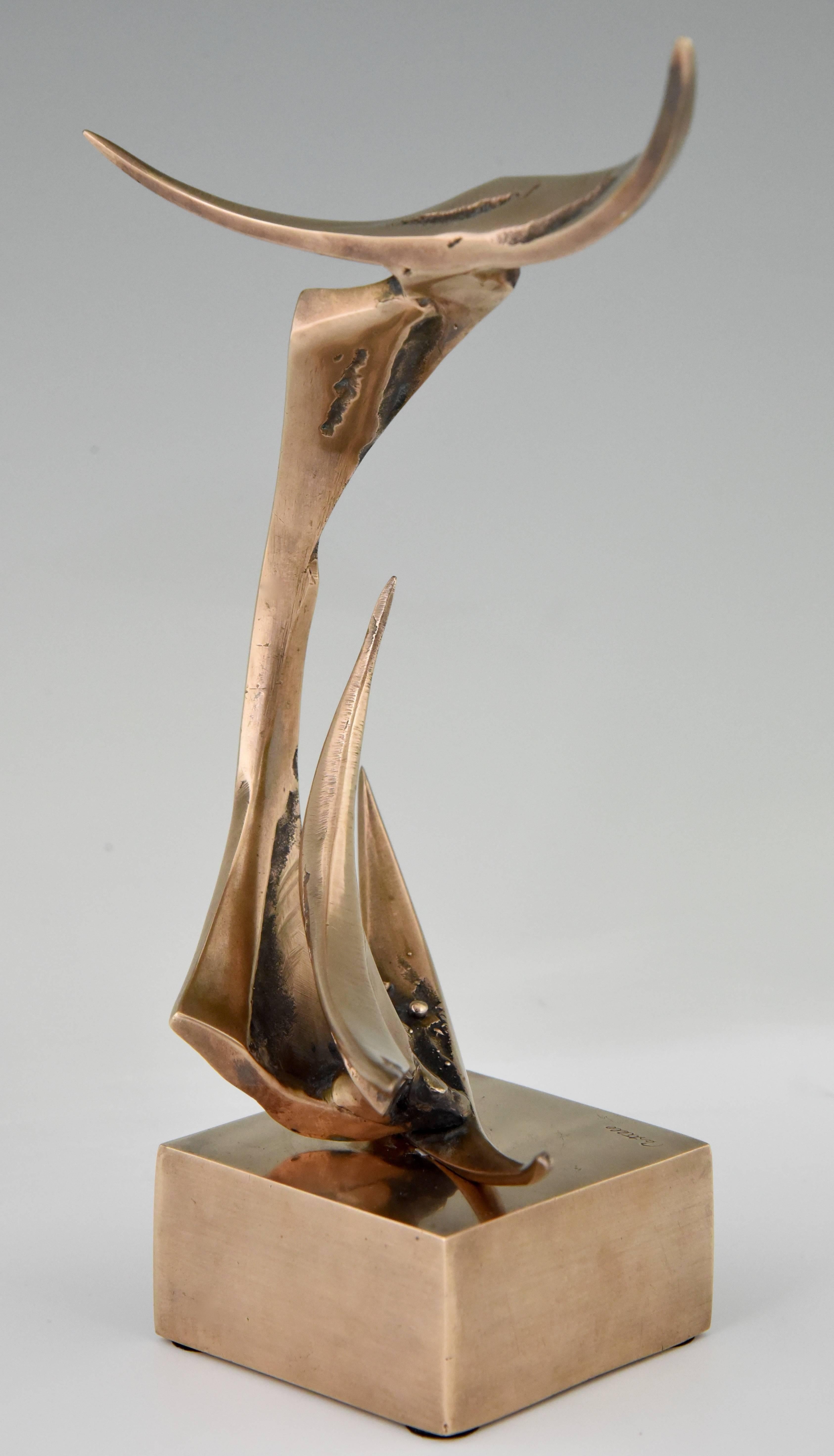Spanish Abstract Bronze Sculpture by Jorge Castillo Signed and Numbered, Spain, 1970