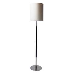 Elegant Steel and Rosewood Floor Lamp
