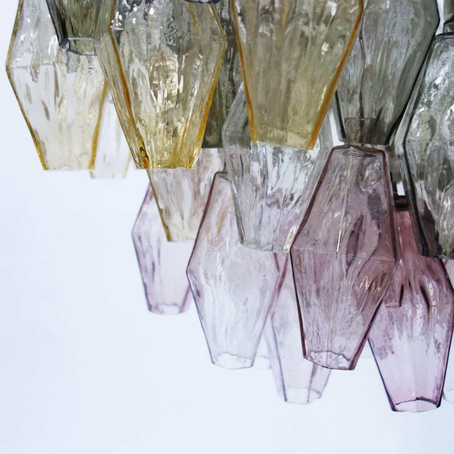 Italian Large Murano Glass 'Poliedri' Chandelier by Carlo Scarpa