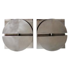 Pair of Italian Chromed Sconces