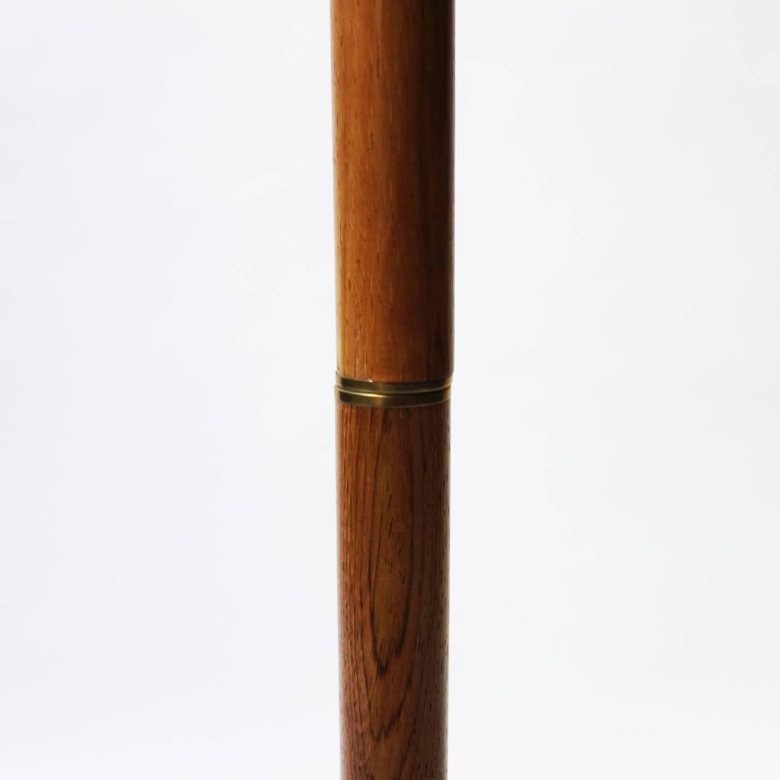 Oak and Brass Floor Lamp from Denmark 1