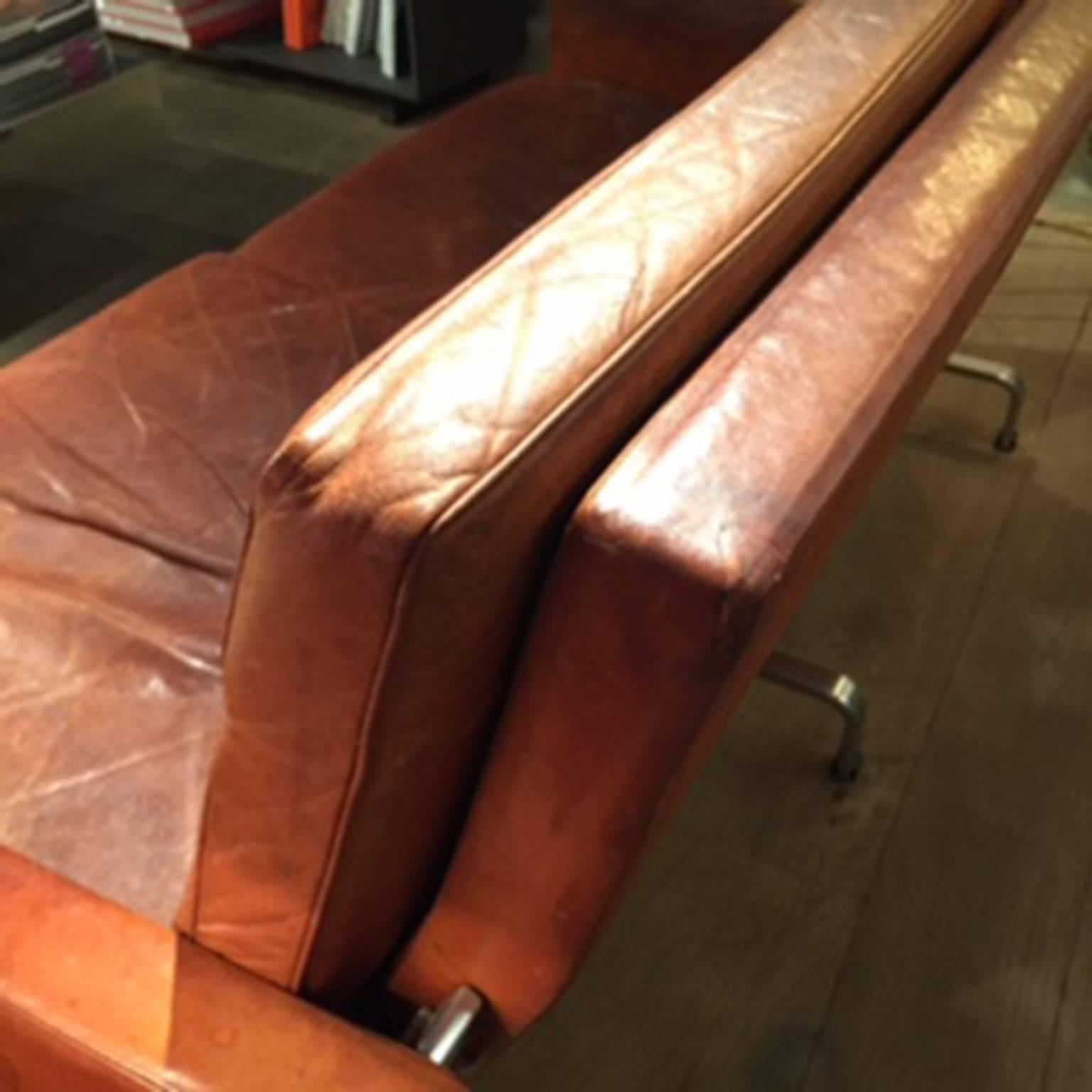 Mid-20th Century Pair of Leather Sofas, Model PK31/2 by Poul Kjaerholm