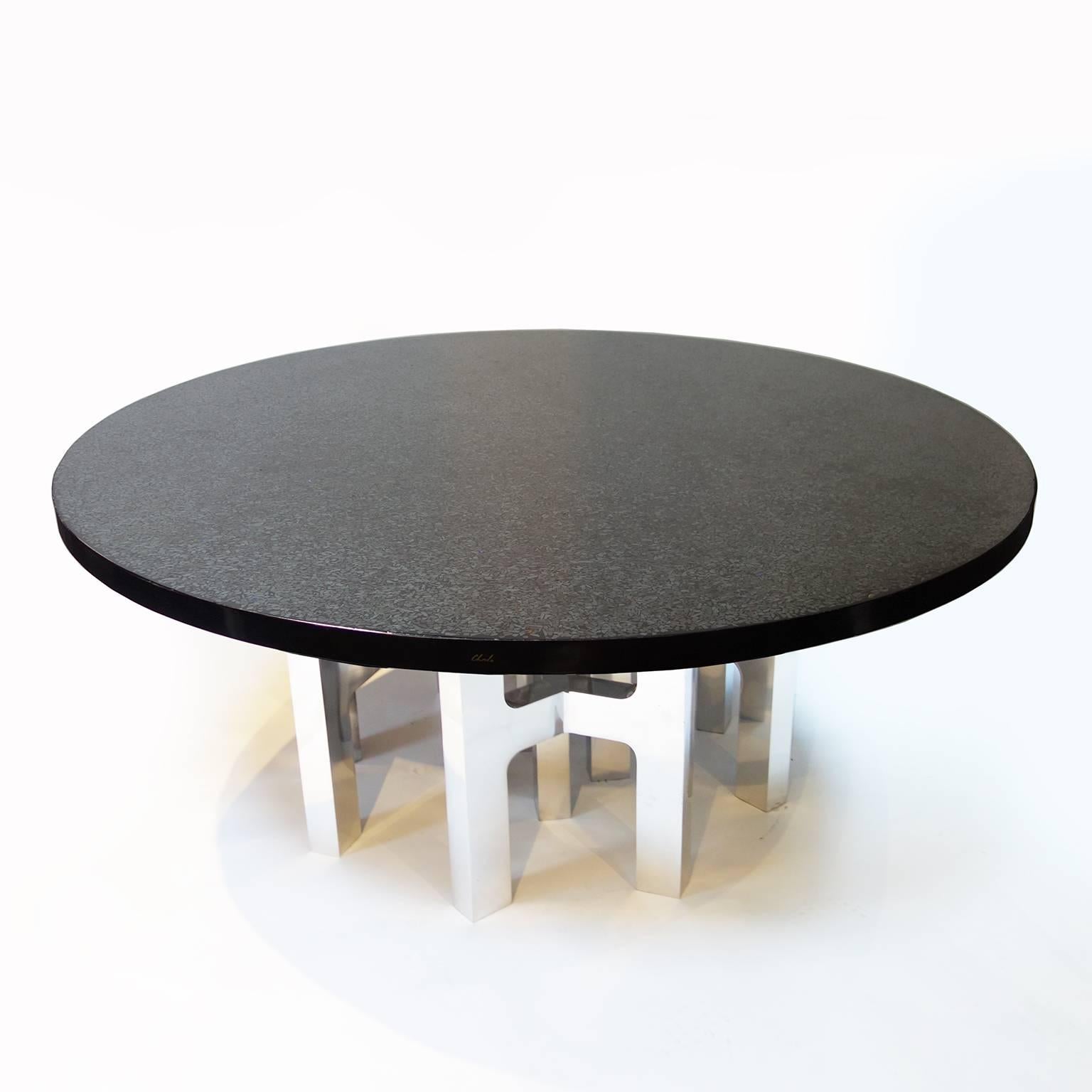 Hematite and Lapis Lazuli Dining Room Table by Ado Chale For Sale 4