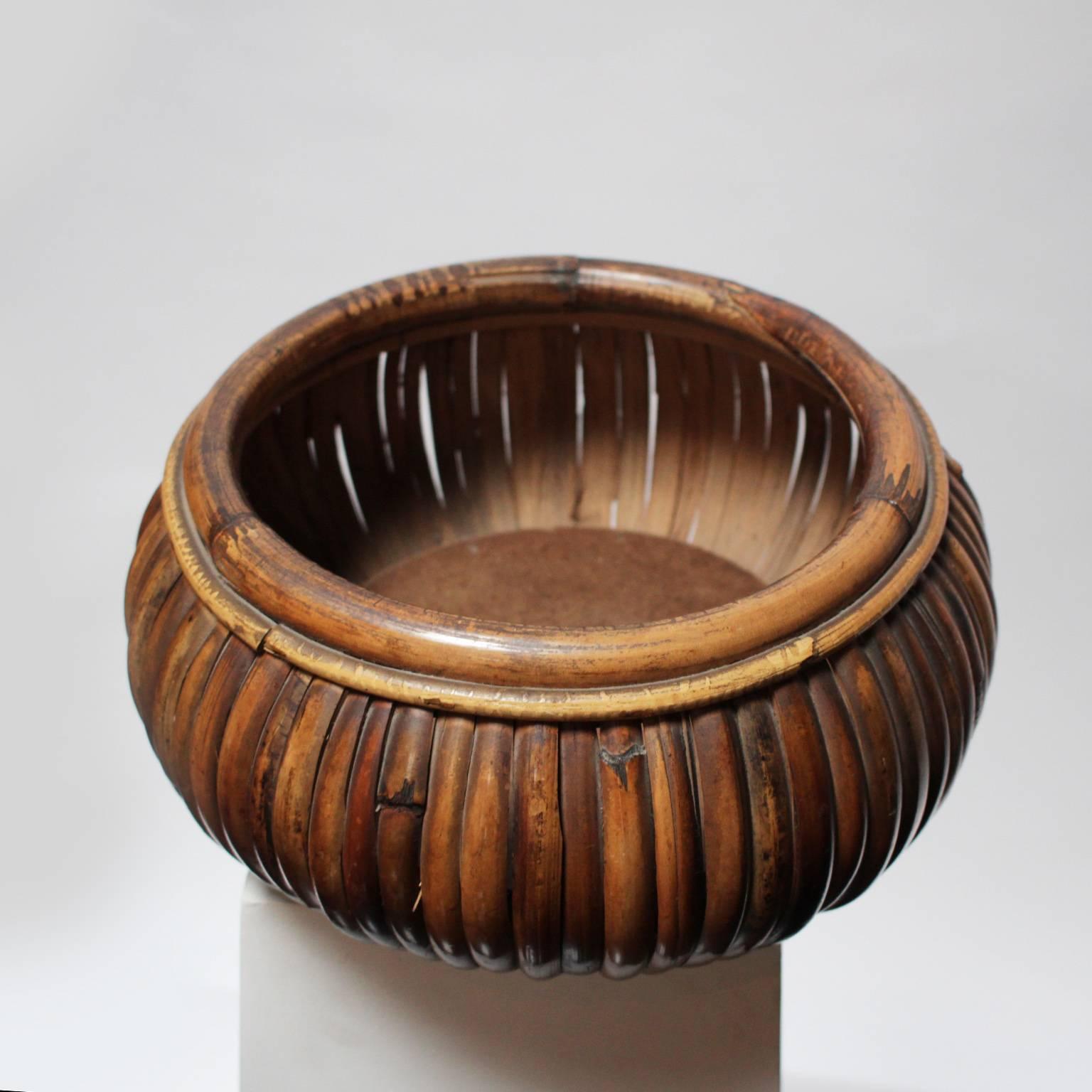 Large Bamboo Bowl by Gabriella Crespi In Good Condition In Brussels, BE