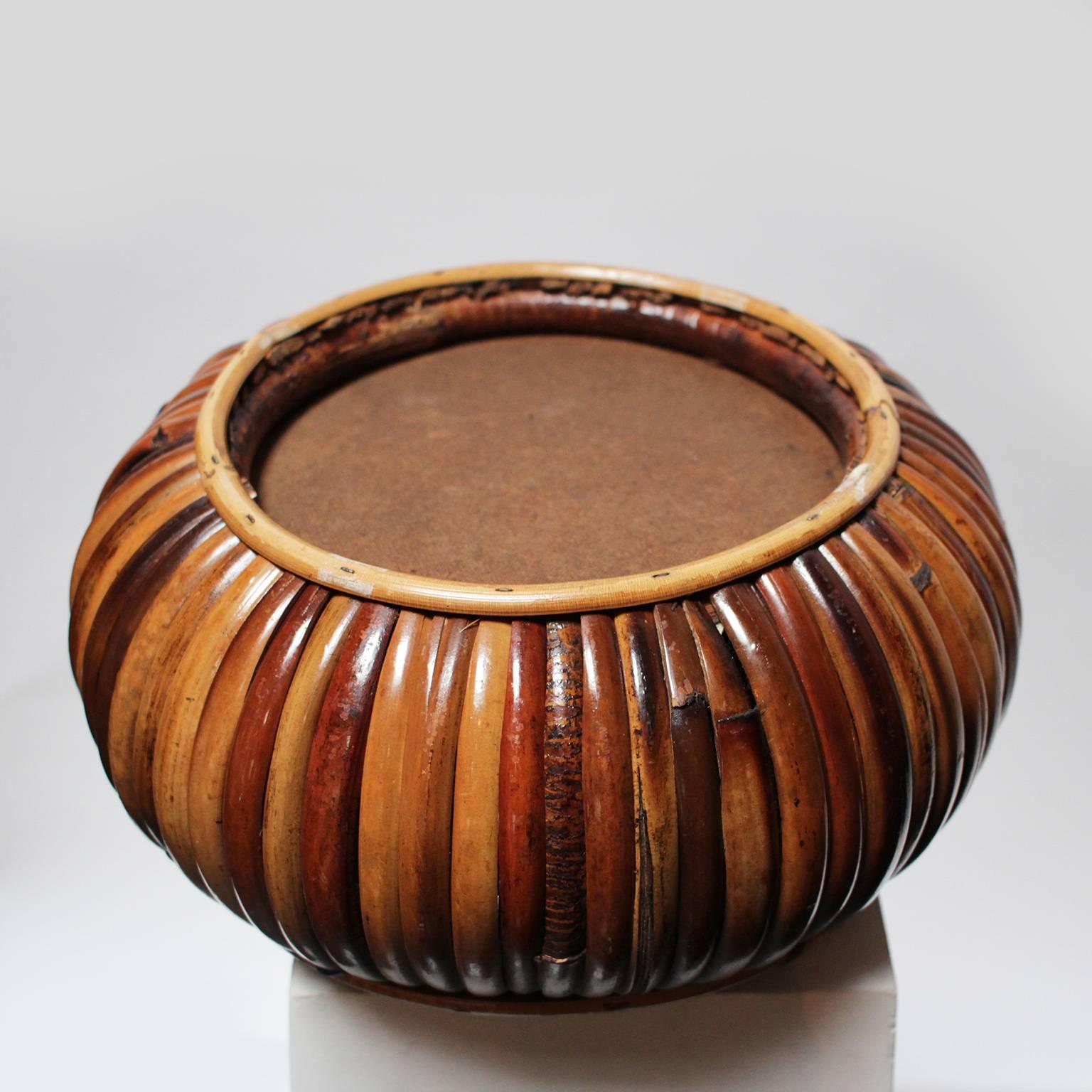 Late 20th Century Large Bamboo Bowl by Gabriella Crespi
