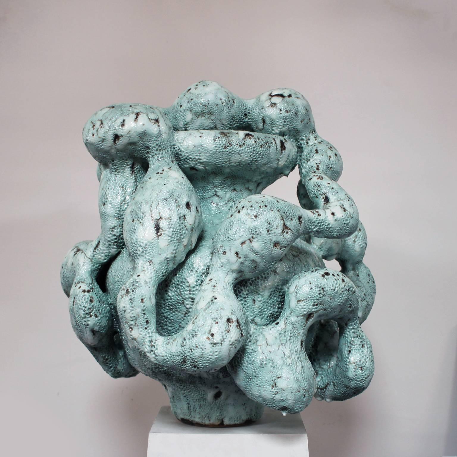 Horror Vacui in Vert De Gris Sculptural Vessel by Morten Løbner Espersen In Excellent Condition In Brussels, BE