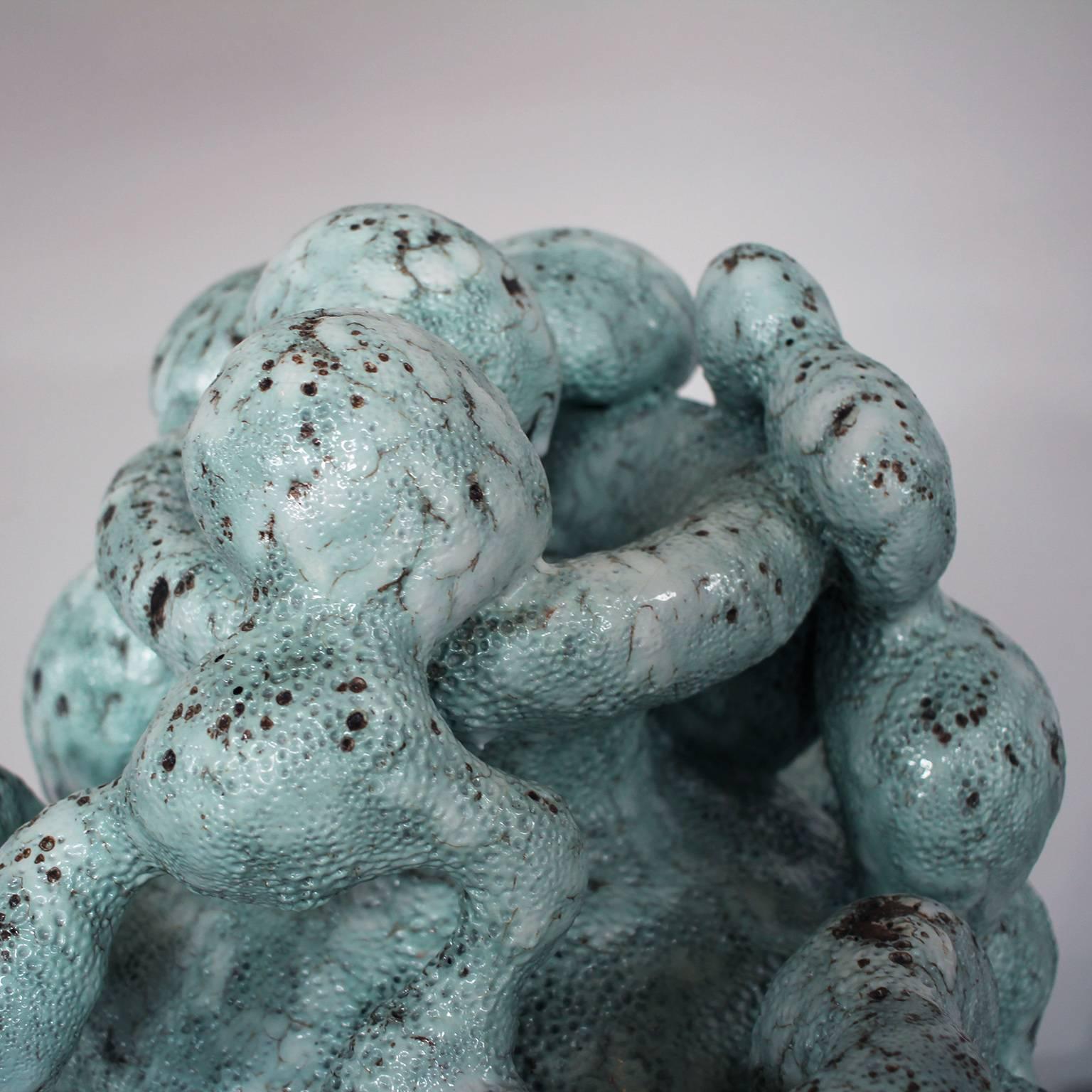 Stoneware Horror Vacui in Vert De Gris Sculptural Vessel by Morten Løbner Espersen