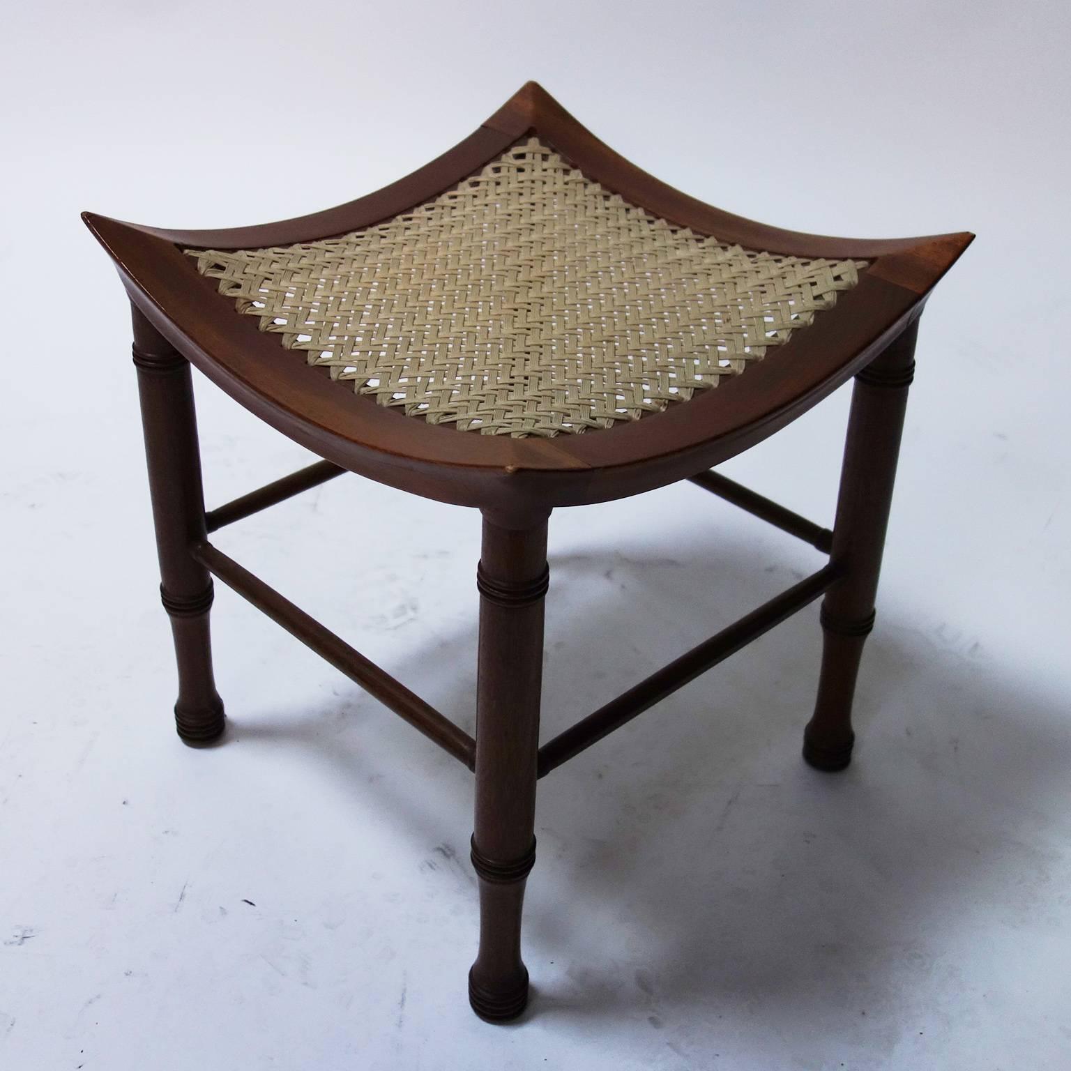 Woven Pair of Arts & Crafts 'Thebes' Stools by Liberty & Co