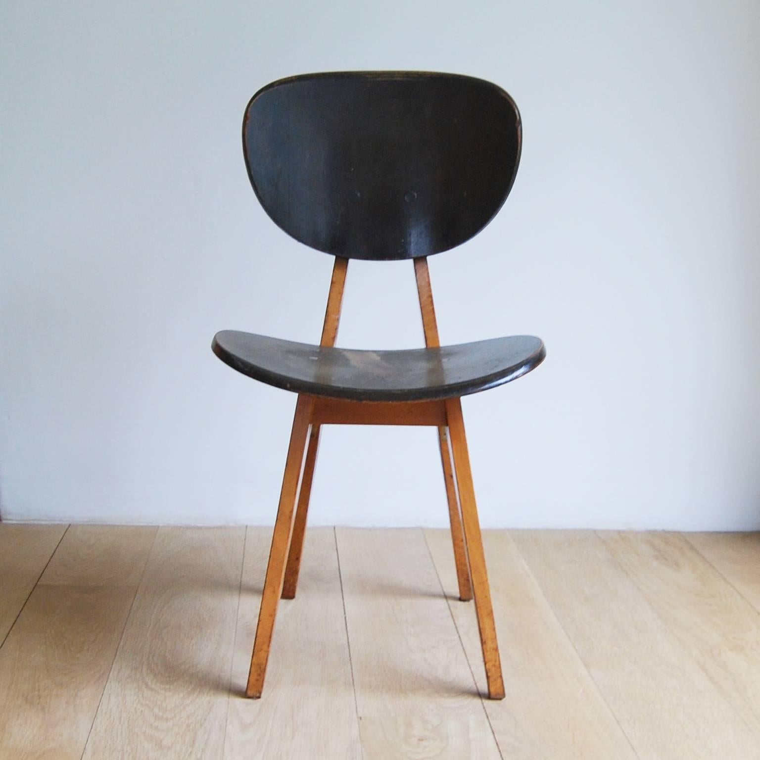 Copper Pair of Side Chairs, Model No. 3221, by Junzo Sakakura