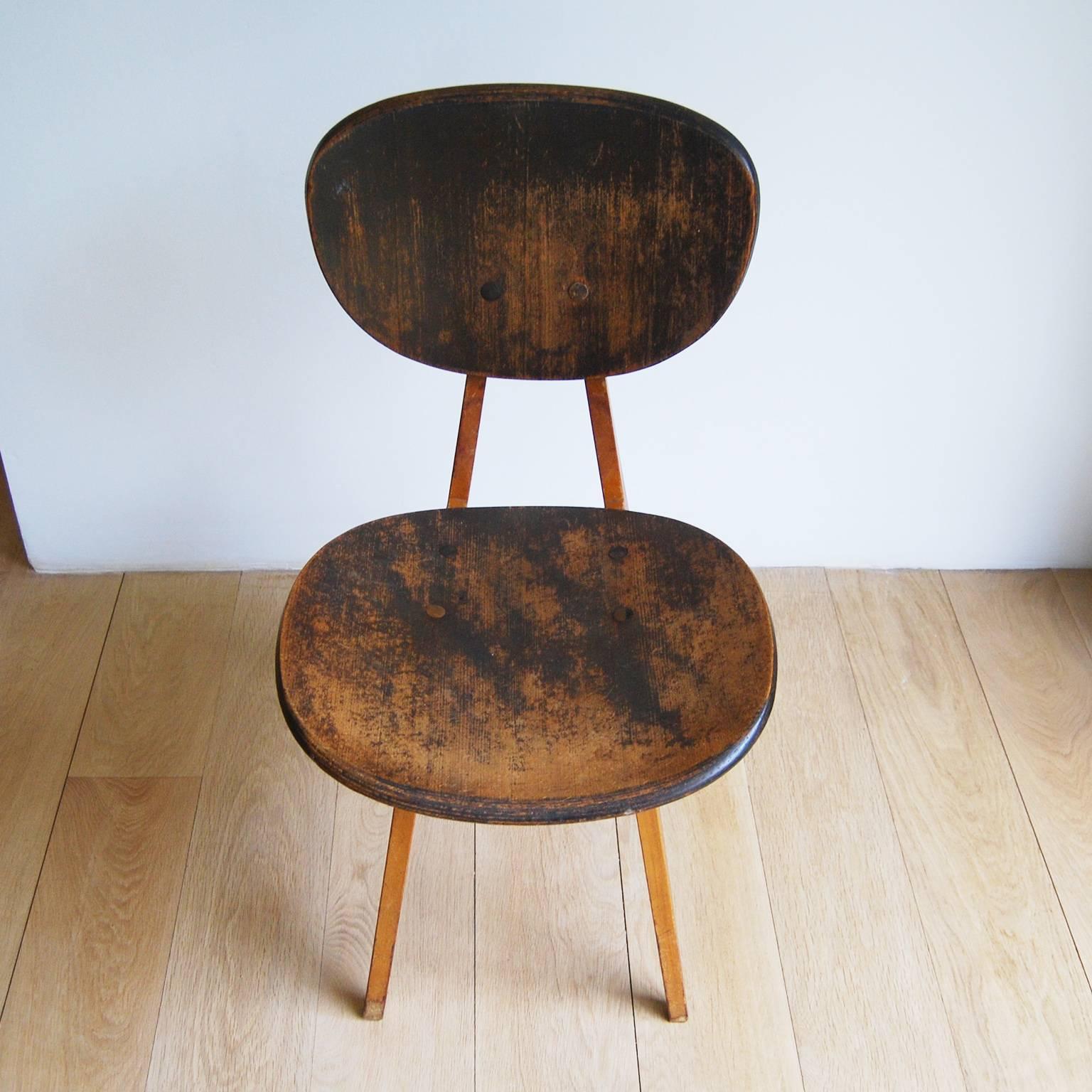 Mid-20th Century Pair of Side Chairs, Model No. 3221, by Junzo Sakakura
