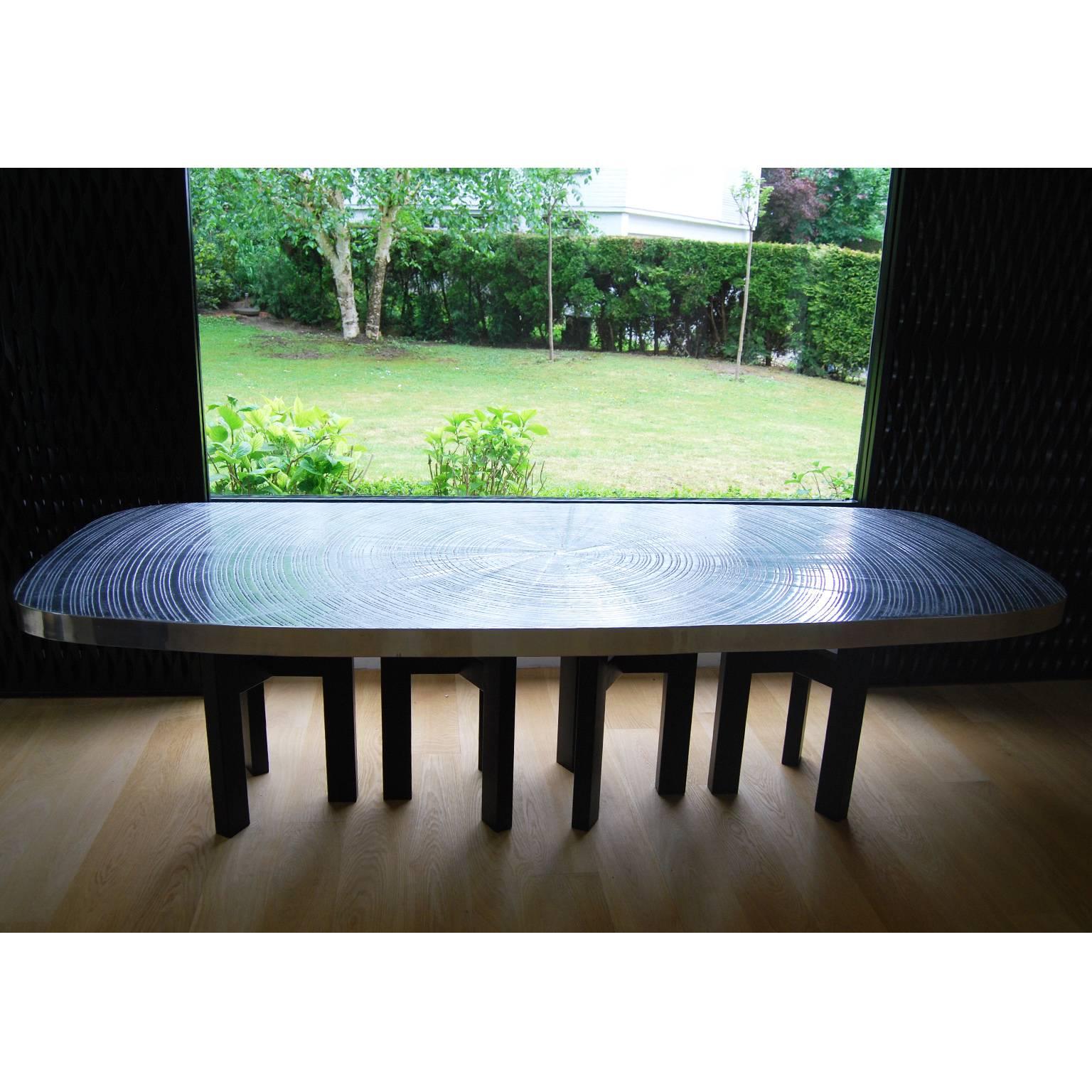 Contemporary Aluminium Dining Room Table by Ado Chale For Sale