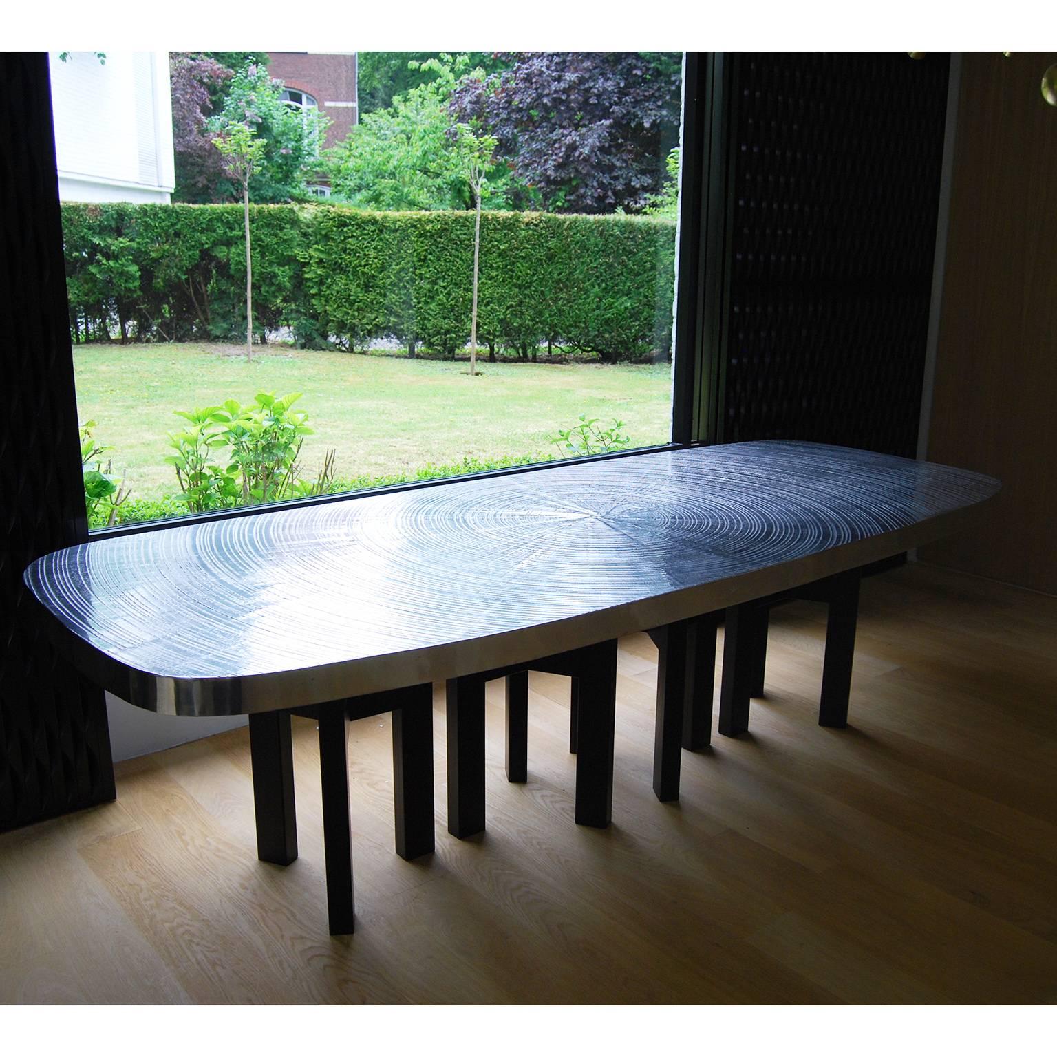 Aluminum Aluminium Dining Room Table by Ado Chale For Sale