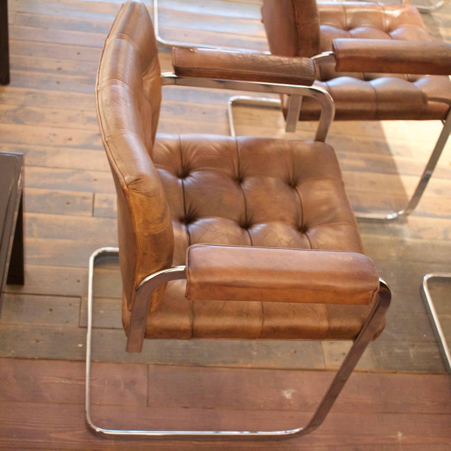 Set of four De Sede Leather Chairs RH-305/02 1