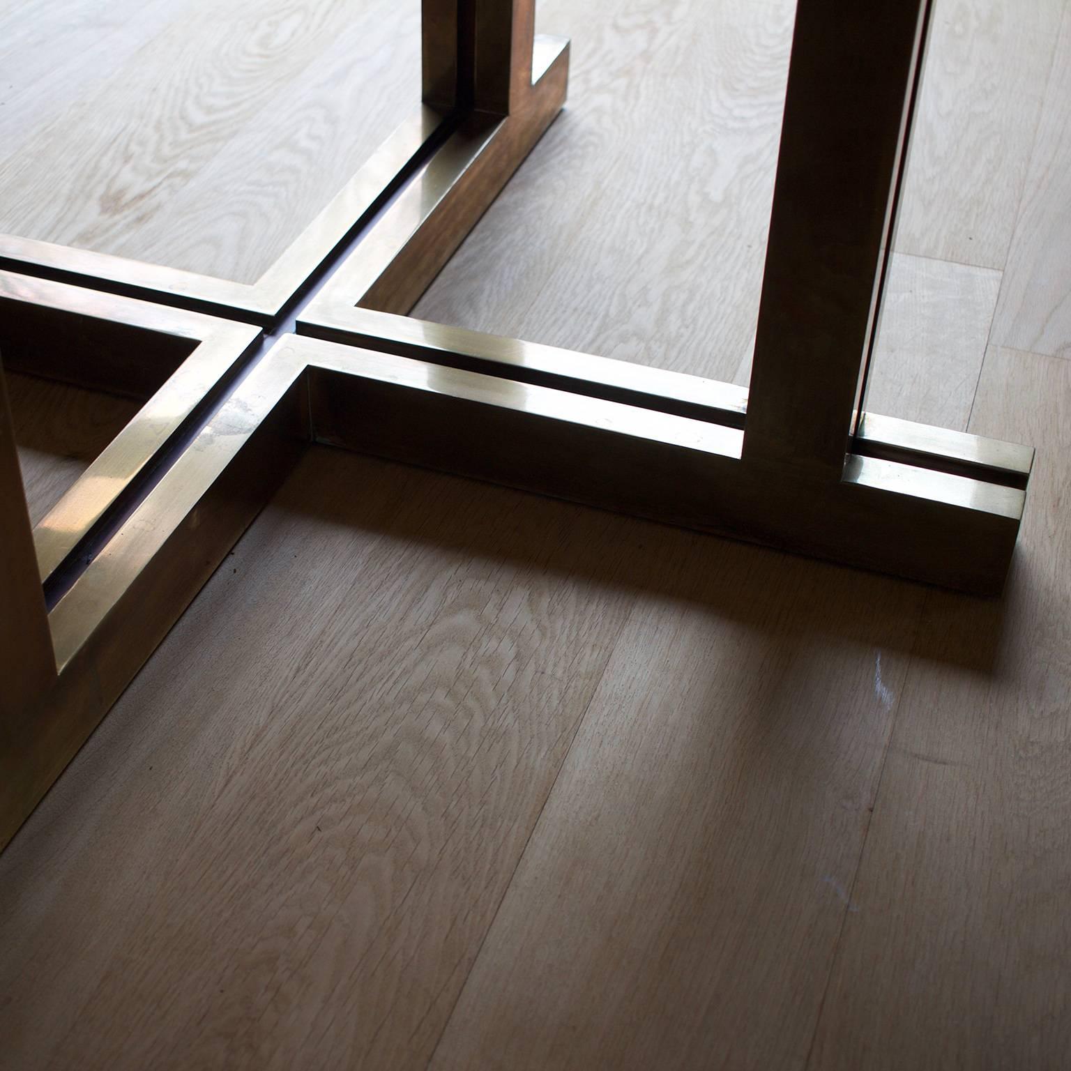 Brass and Glass Dining Room Table by Maison Jansen 3