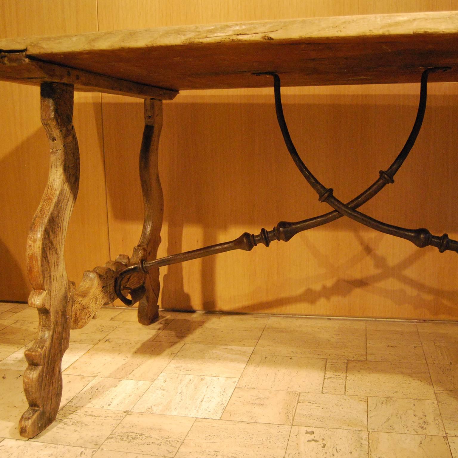 Spanish 18th Century Console Table in Chestnut Oak 1