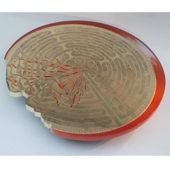 'Labyrinth' Etched Brass Coffee Table with Resin Inlays by Armand Jonckers