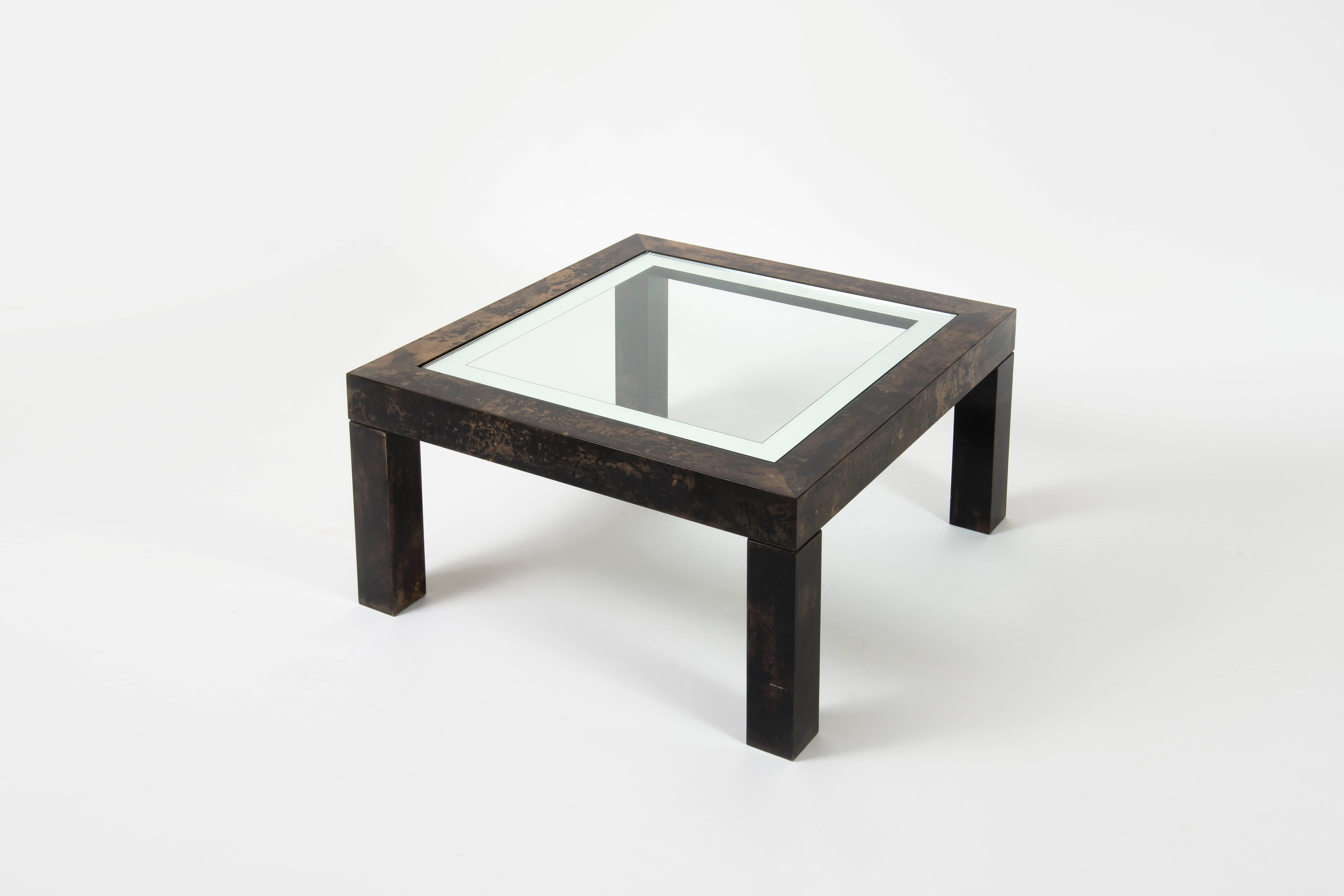 Post-Modern Aldo Tura, Pair of Low Tables For Sale