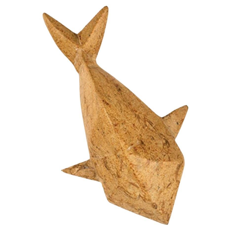 The Hand Carved Marble KOY Fish by Kunaal Kyhaan is inspired by ancient Asian Philosophy, in which the Koi Fish symbolizes perseverance and good luck. 
This handcrafted marble sculpture makes a great paperweight or objet d'art. 
Also available in a