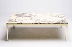 Danish Marble and Brass Coffee Table