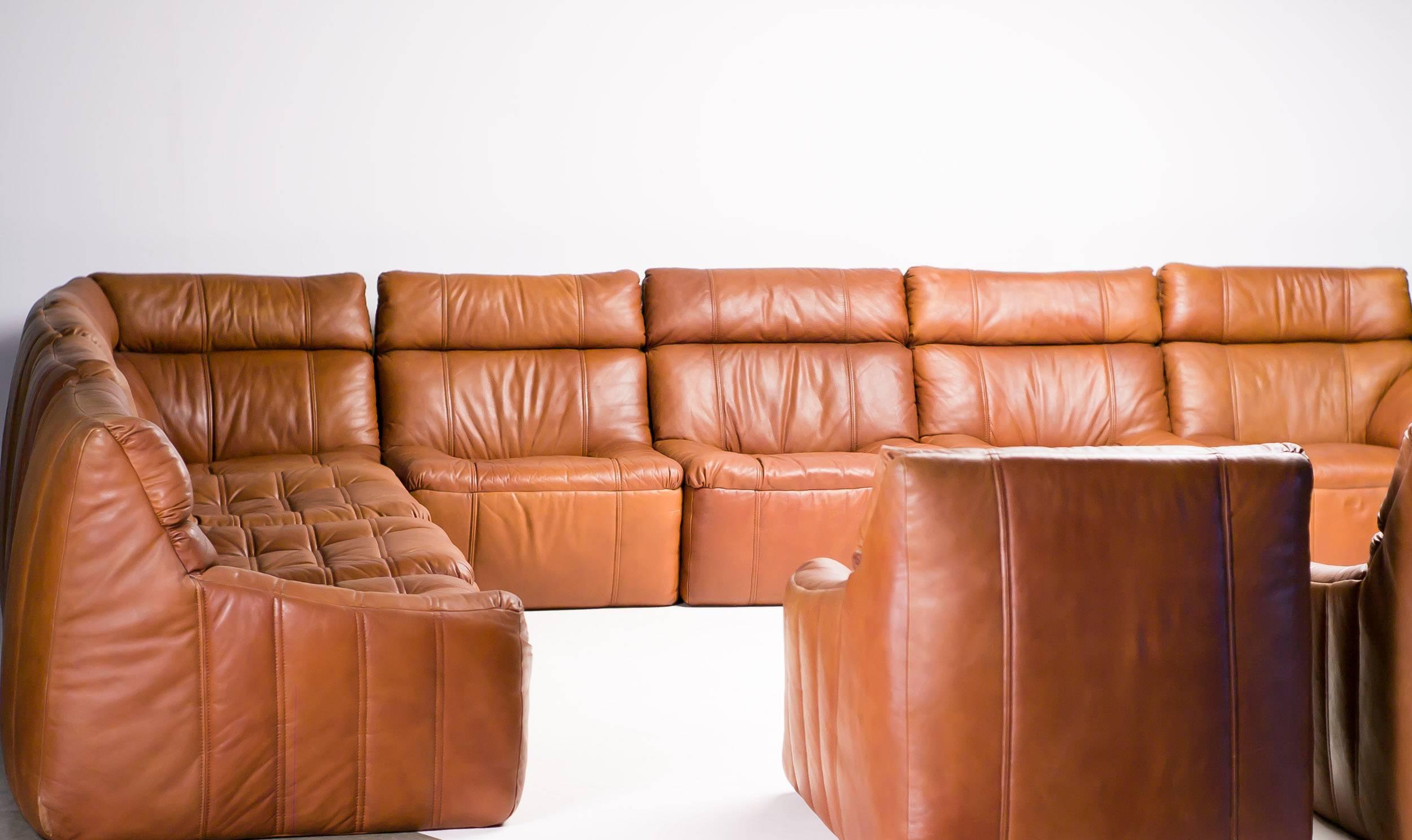 Mid-Century Modern Rare Rolf Benz Ten-Piece Sectional Sofa