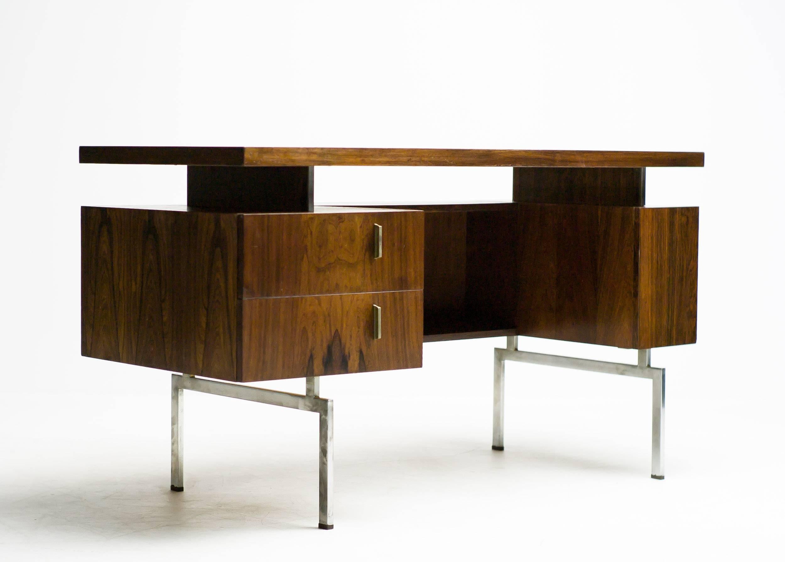 Mid-Century Modern 1950s Rosewood Asymmetrical Fristho Desk
