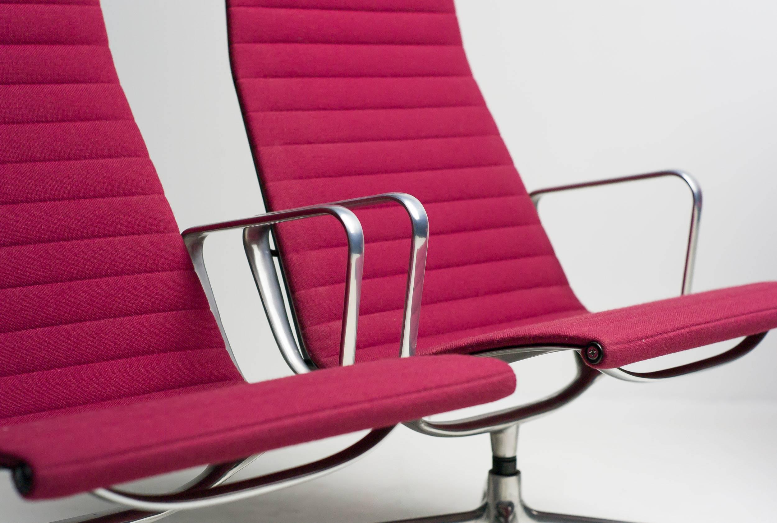 American Eames Aluminium Group Chairs in Red