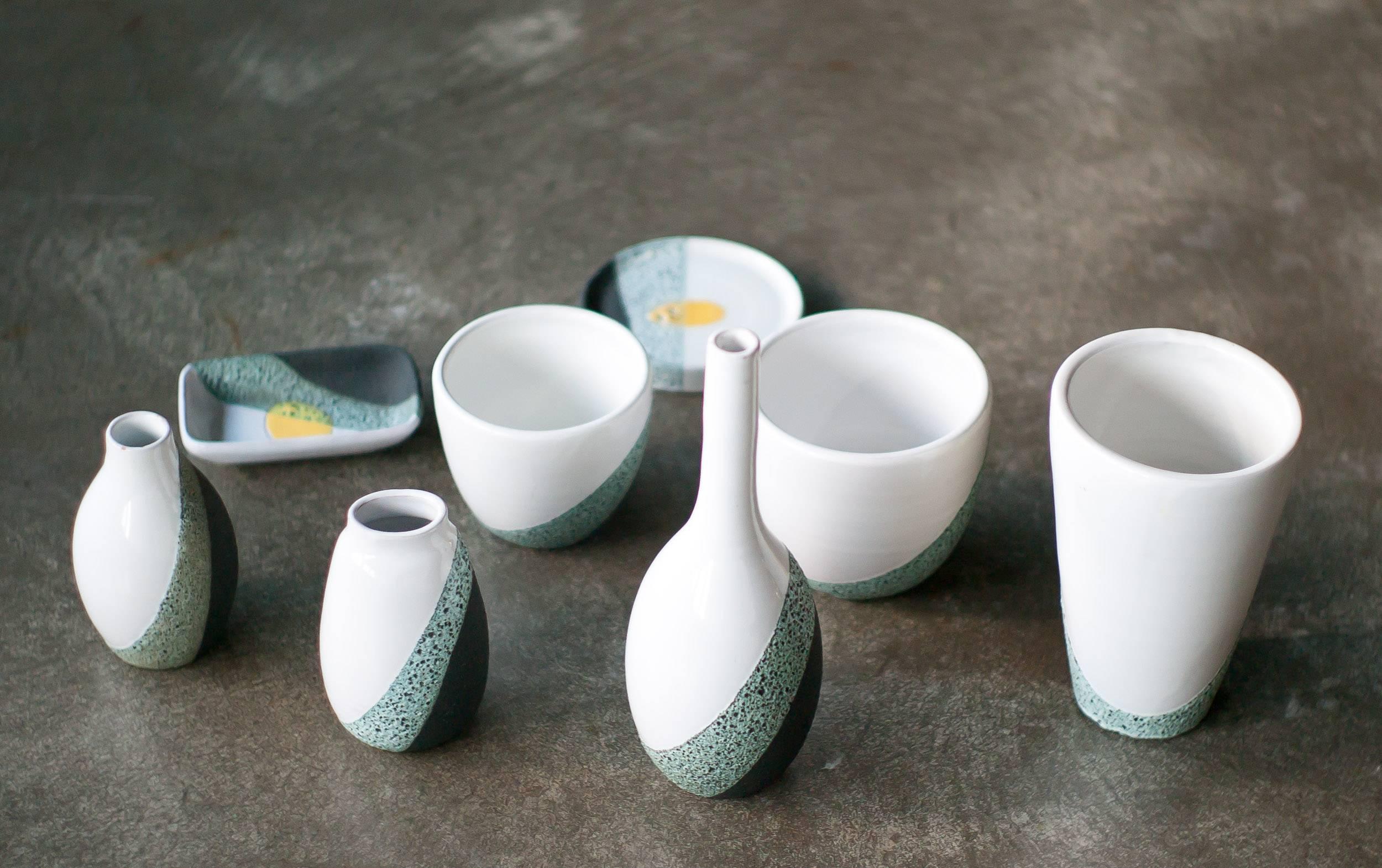 Mid-20th Century Set of Ceramics Designed by Ettore Sottsass for Bitossi