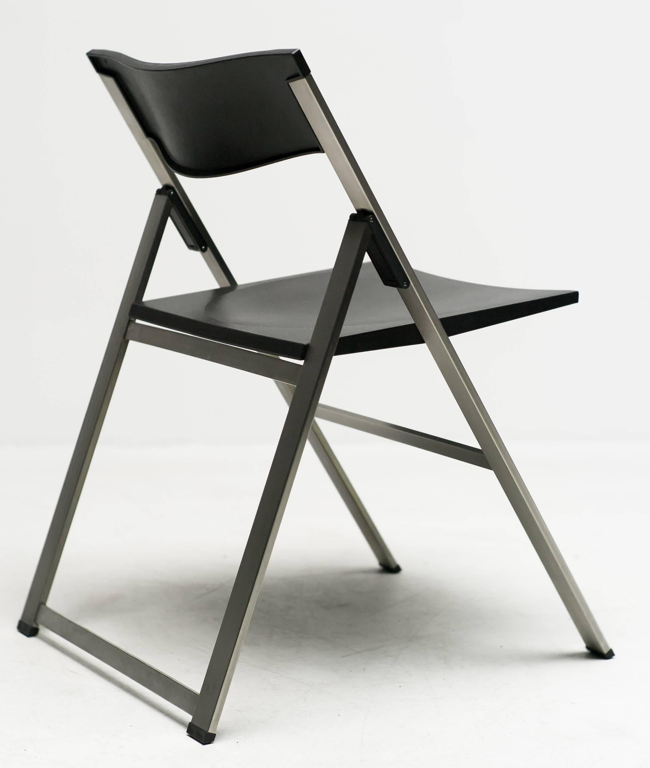 Italian Set of Four TP08 Folding Chairs Designed by Justus Kolberg