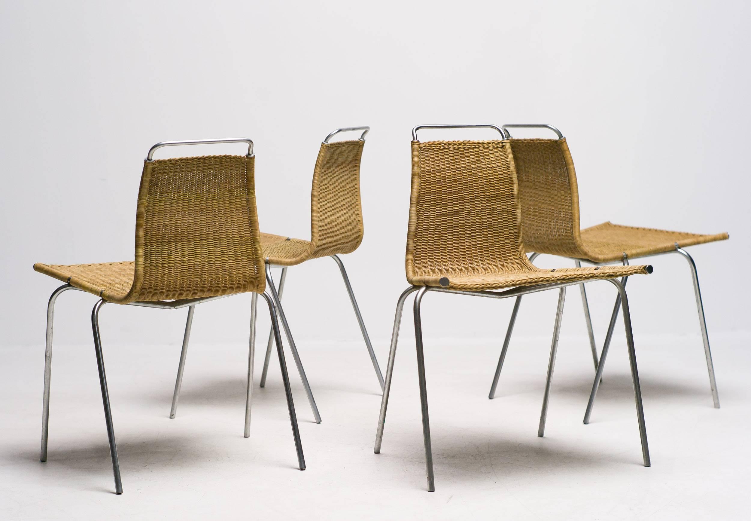Scandinavian Modern Set of Four Poul Kjærholm PK1 Chairs for E. Kold Christensen