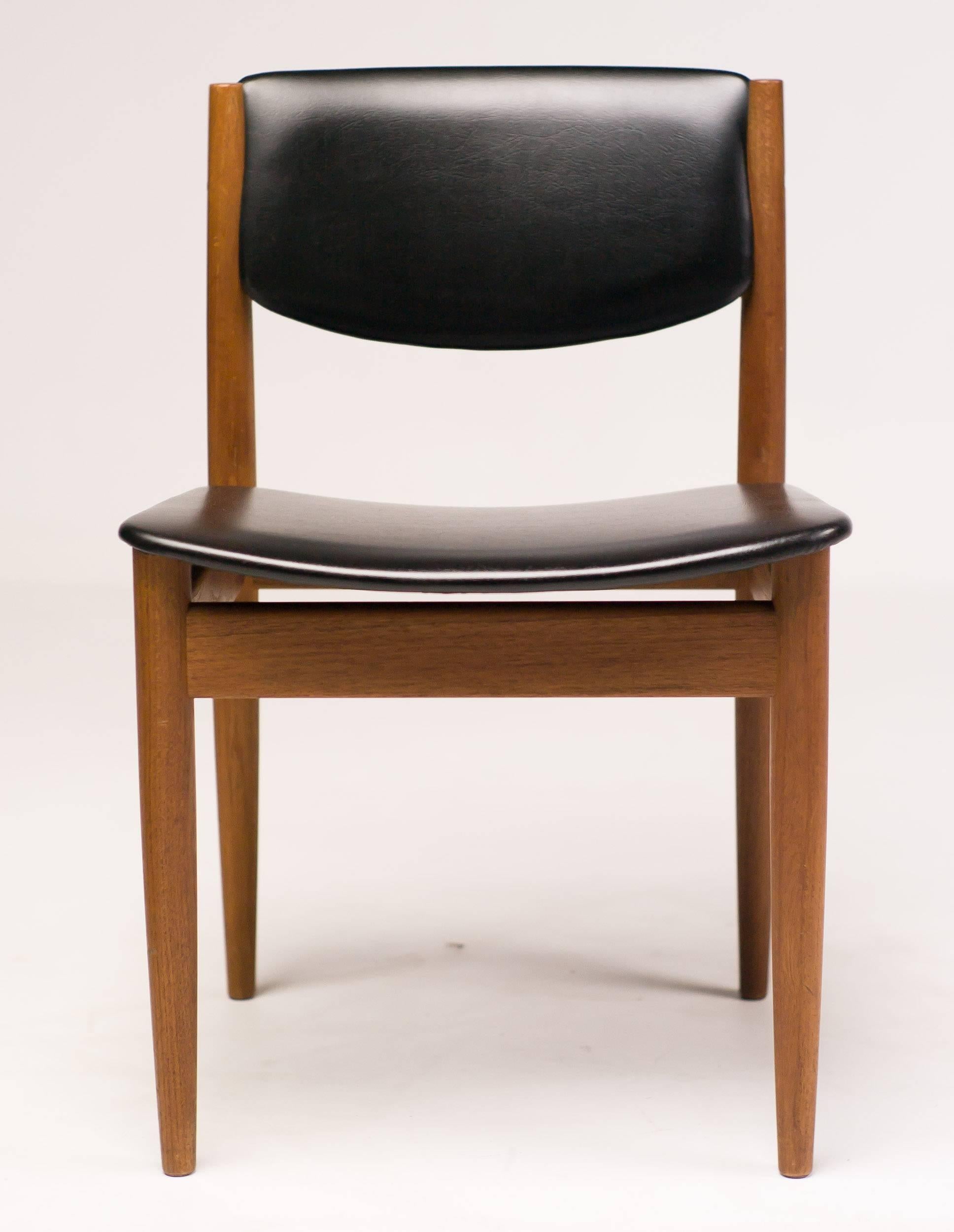 Mid-Century Modern Set of Four Finn Juhl for France & Son Teak Model 197, Side Chairs