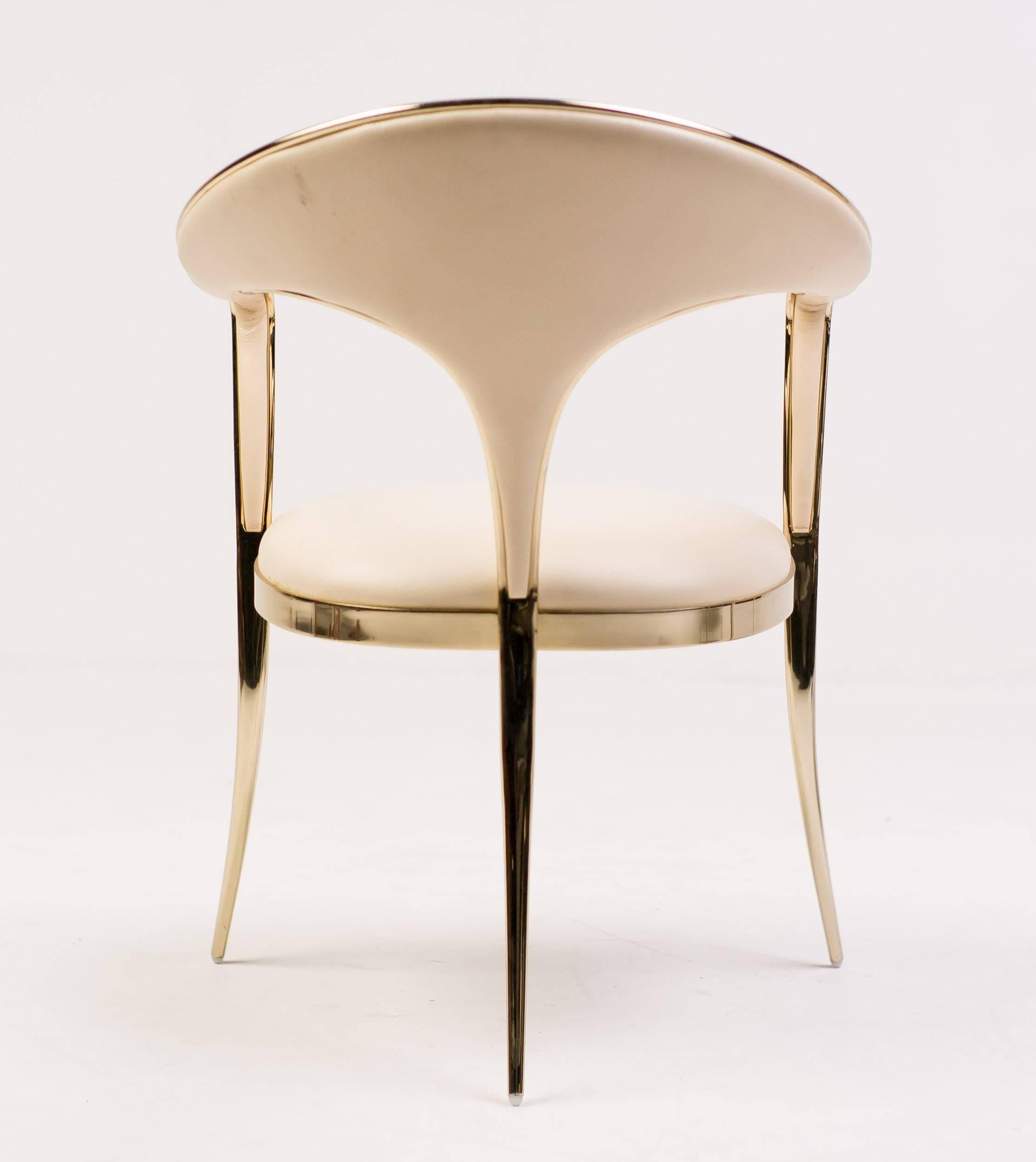 Spanish Brass Vidal Grau Cosmos Chairs in Nappa Leather