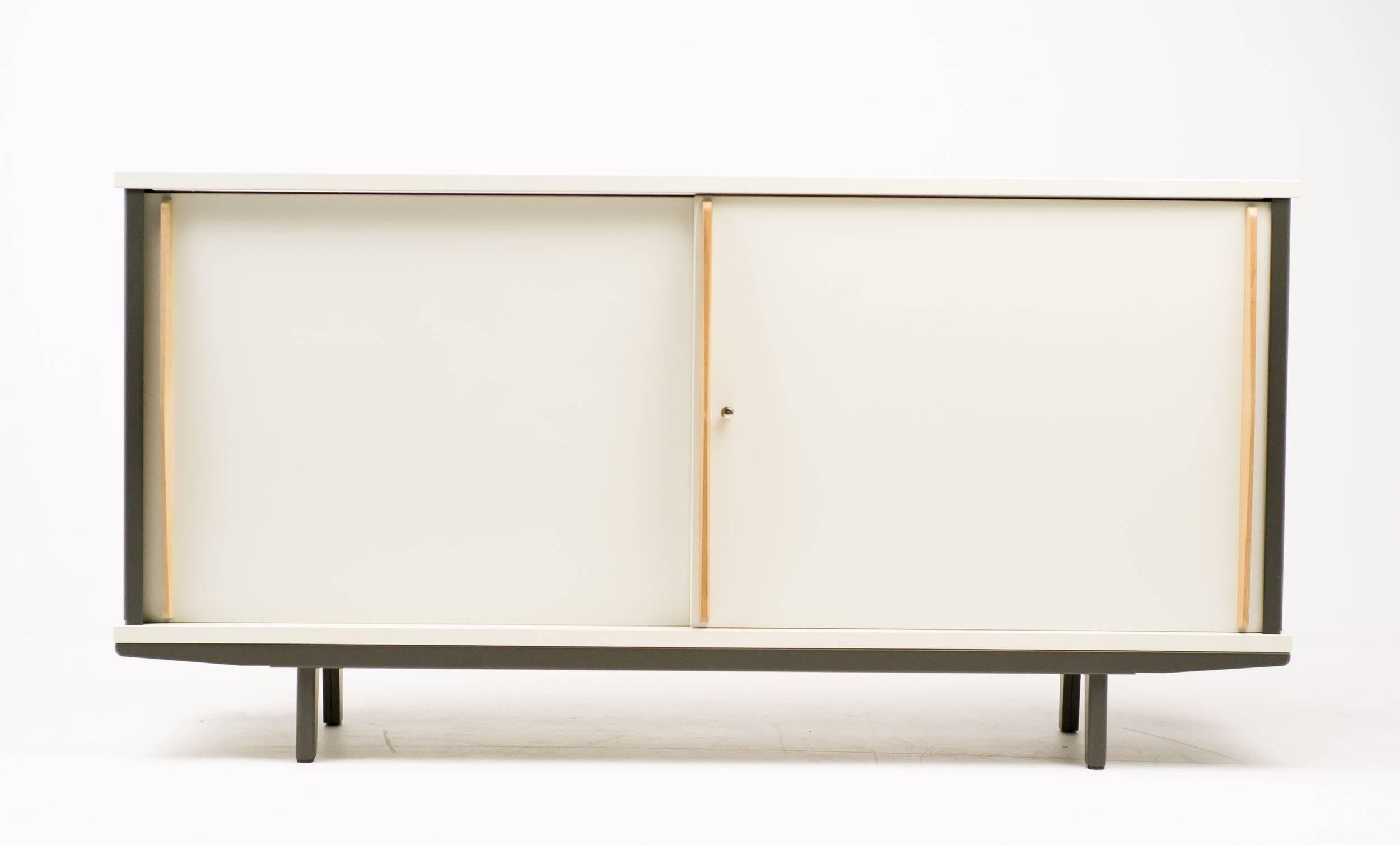 Limited edition Bahut sideboard from the G-Star Raw edition made by Vitra.
G-Star ordered these sideboards for their new Headquarters in Amsterdam by the architect Rem Koolhaas. They where also available for a limited time for other Prouvé