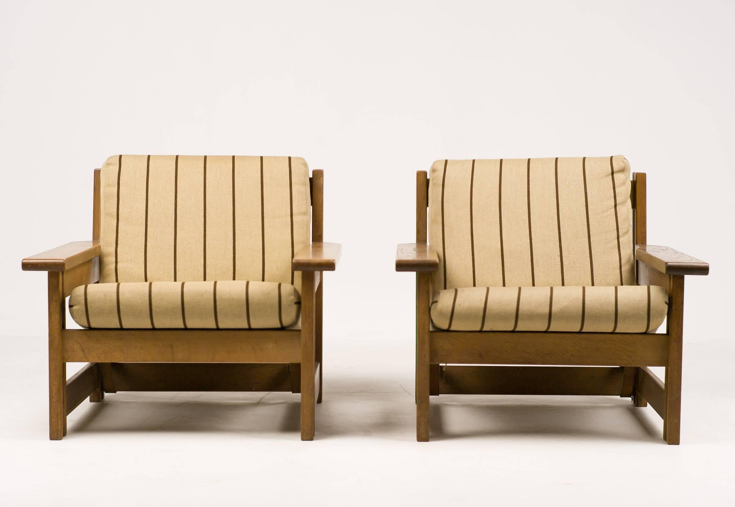 Scandinavian Modern Pair of Scandinavian Architectural Lounge Chairs