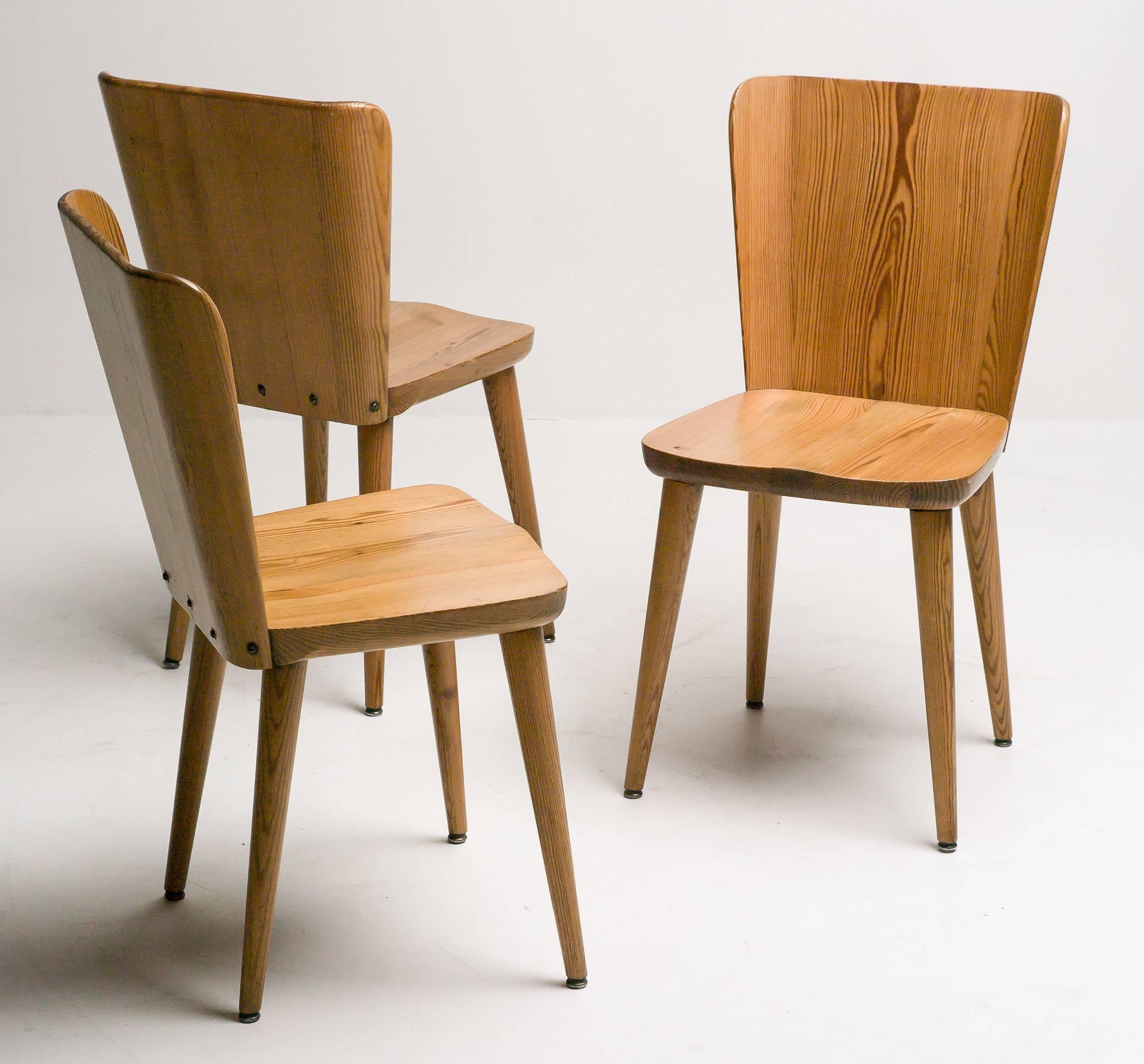 Mid-Century Swedish Chairs in Pine 1