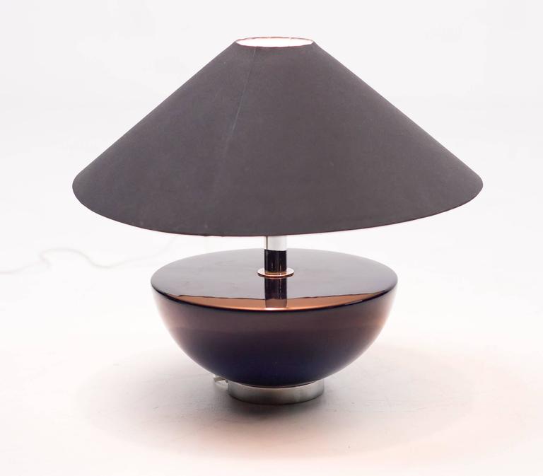 Pair of Dark Blue Glass Table Lamps by Bergboms For Sale ...
