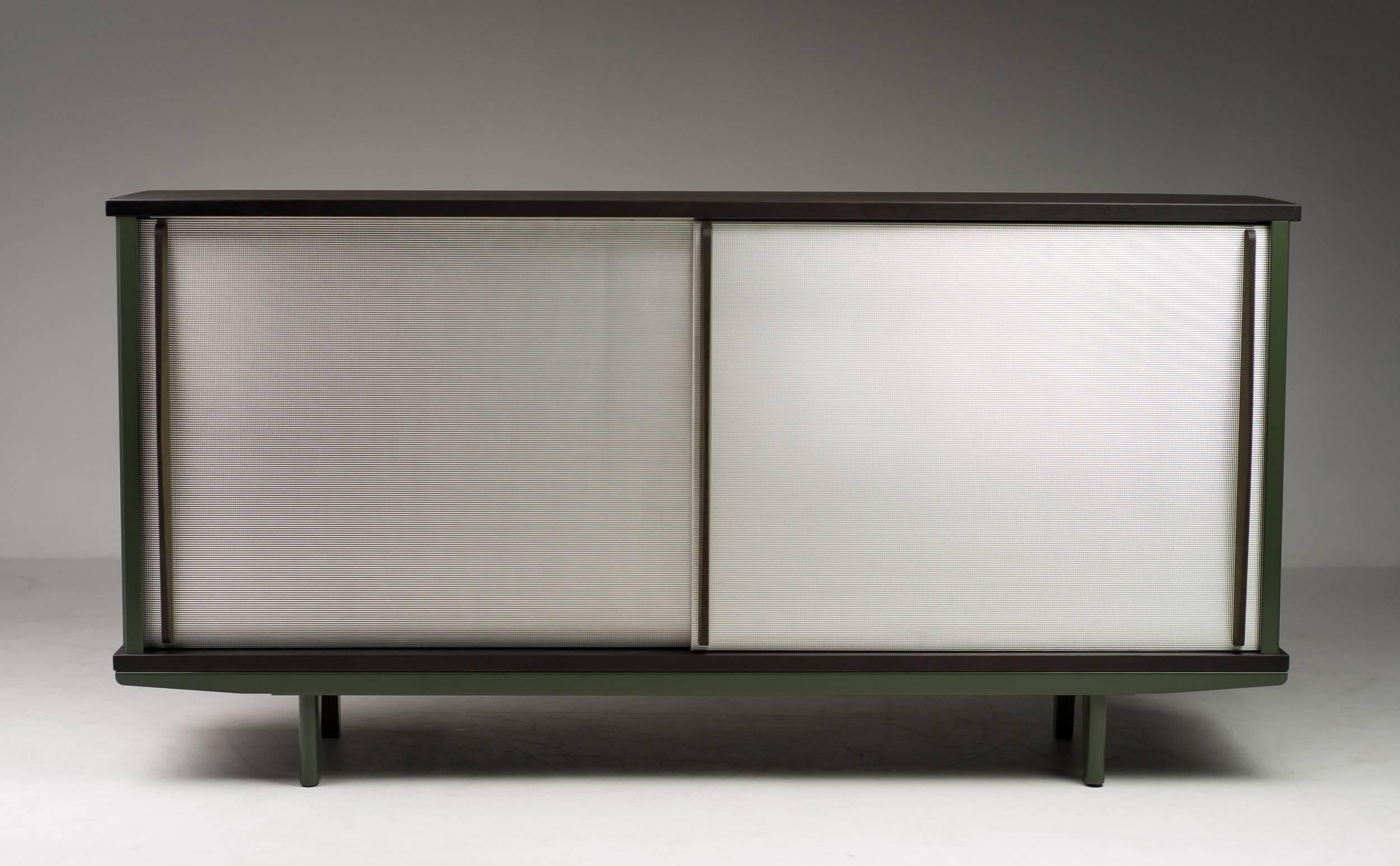 Limited edition Bahut sideboard from the G-Star Raw edition made by Vitra.
G-Star ordered these sideboards for their new Headquarters in Amsterdam by the architect Rem Koolhaas. They were also available for a limited time for other Prouvé