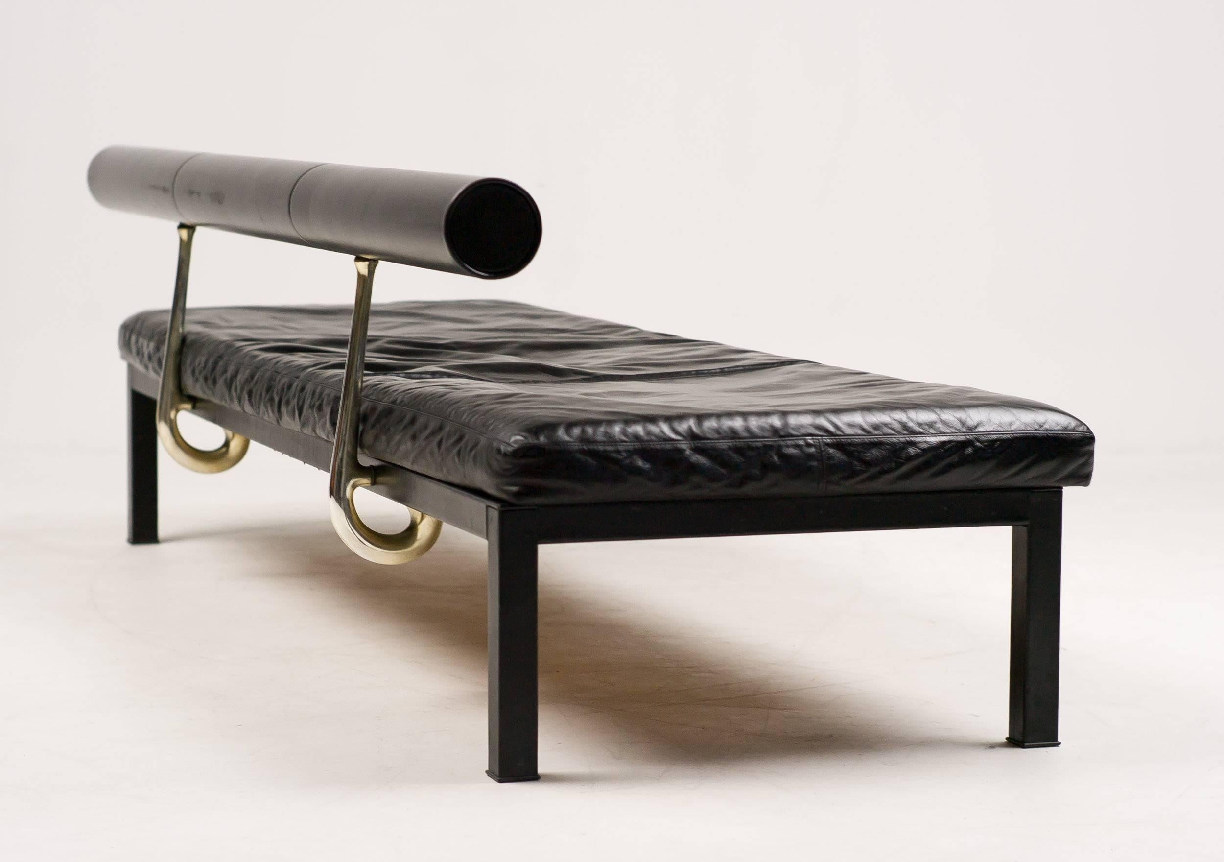 Modern Black Leather Sity Daybed by Antonio Citterio for B&B Italia