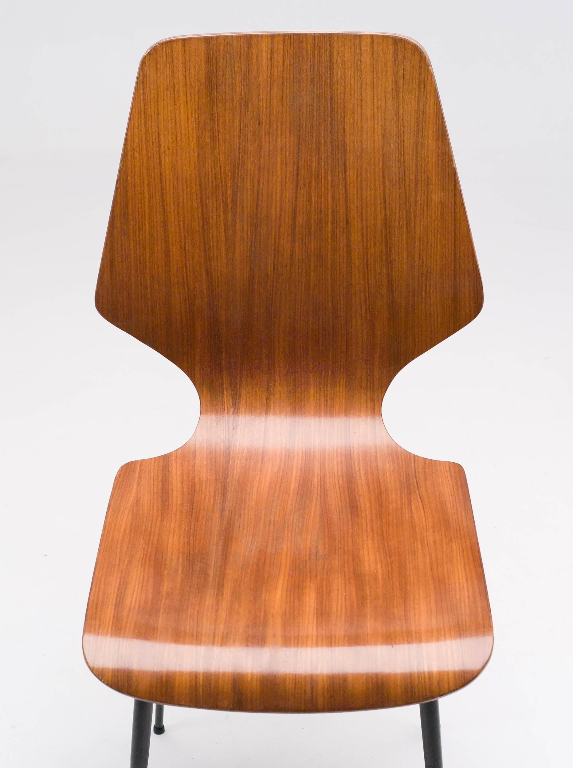 Mid-Century Modern Elegant Italian Plywood Dining Chairs