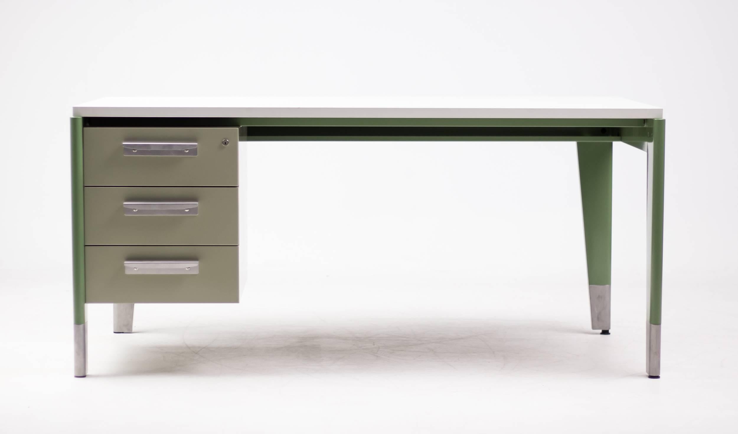 Limited edition desk from the G-Star Raw edition made by Vitra.
G-Star ordered these desks for their new Headquarters in Amsterdam by the architect Rem Koolhaas. They where also available for a limited time for other Prouvé collectors.