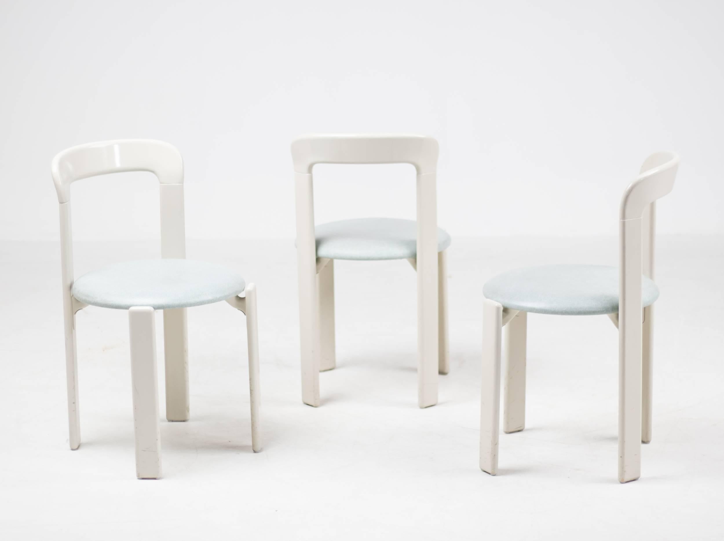 Swiss Set of Three Rey Chairs by Bruno Rey