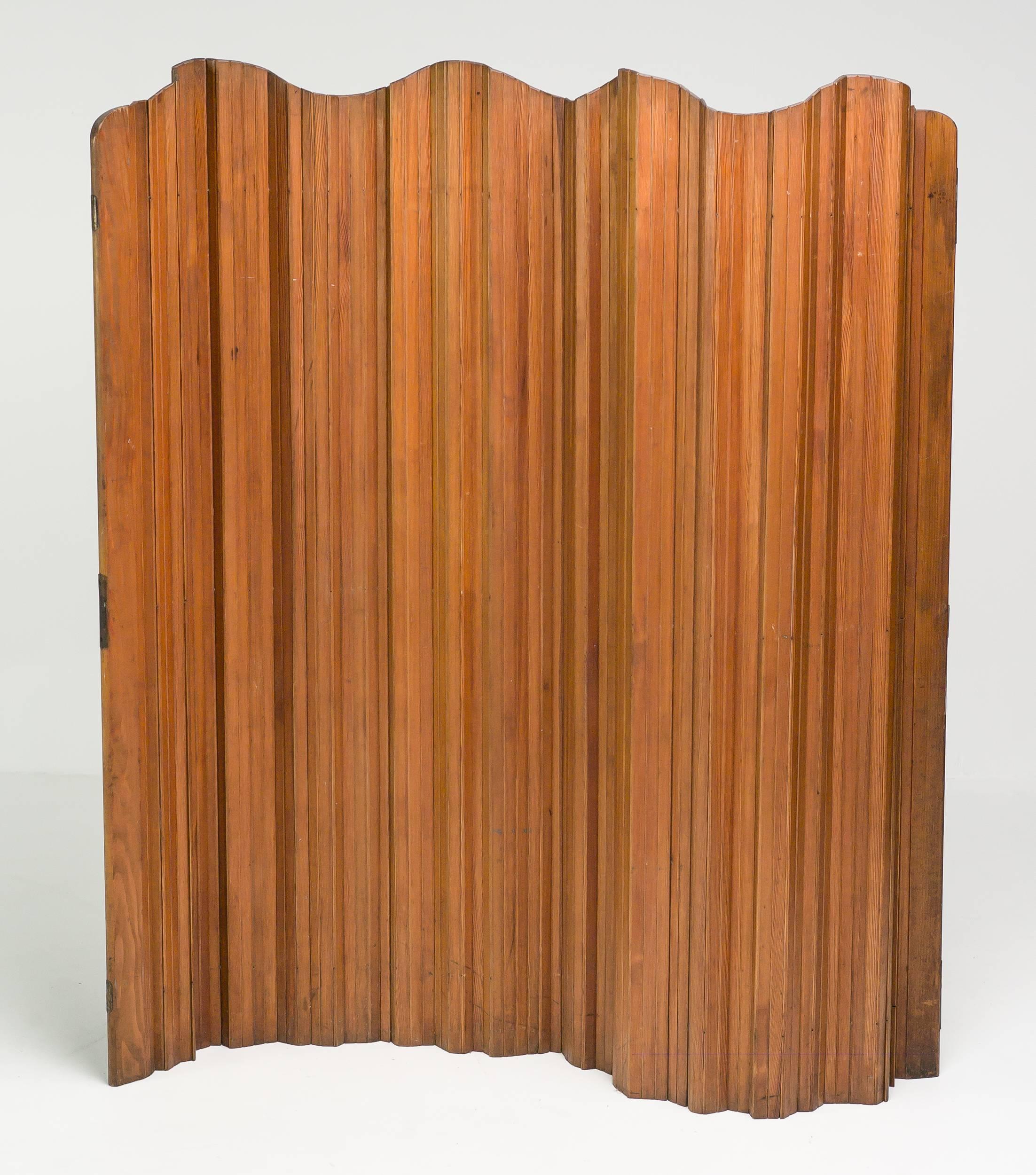 Oregon Pine Folding Screen Designed by Jomaine Baumann In Excellent Condition In Dronten, NL